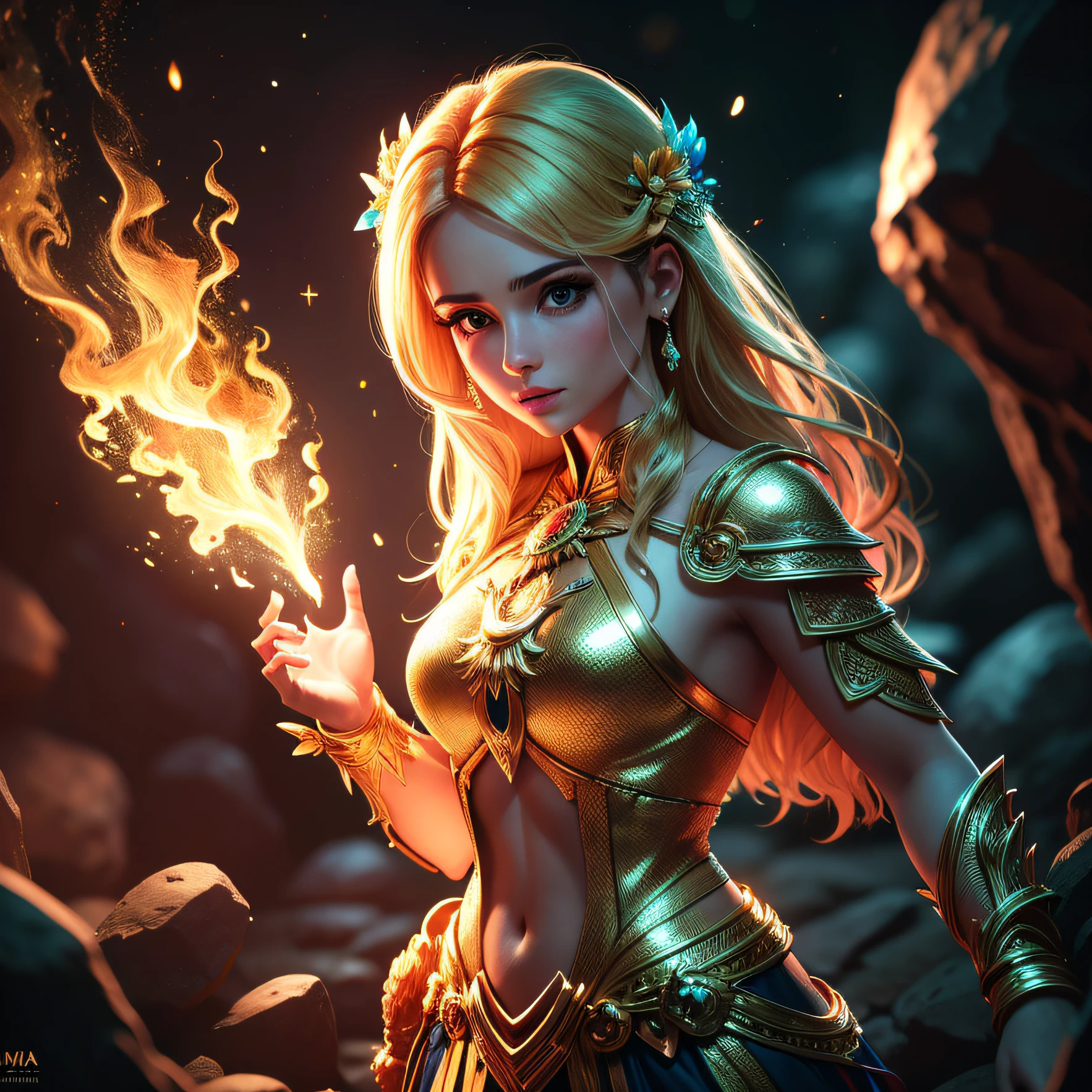 1 mulher, melhor qualidade, extremely high-resolution, Ultra realista, [portanto|Fractius|verde], roupa de estudante de escola de magia, golden hair accessory, colar, joias, beautiful face, whole body view, Realistic, em uma montanha, Two-tone lighting, (pele de alto detalhe: 1.2), 8k, luz suave, alta qualidade, volumetric light, candid, fotografia, extremely high-resolution.