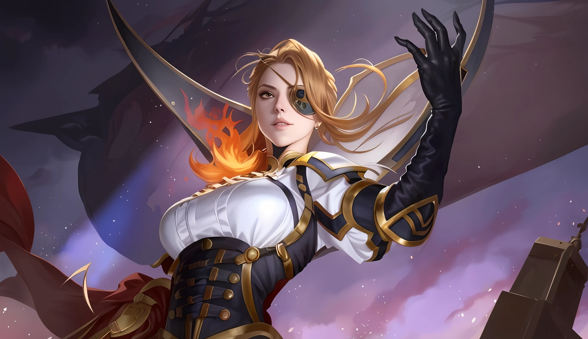 um close up de uma mulher em um traje com uma espada, cushart krenz arte chave feminina, Astri Lohne, Artgerm extremamente detalhado, Artgerm detalhado, Retrato do Paladino Feminino, inspirado por Li Chevalier, Ruan Jia e Artgerm, gorgeous female paladin, Artgerm. High detail, Valentina Embaralhamento