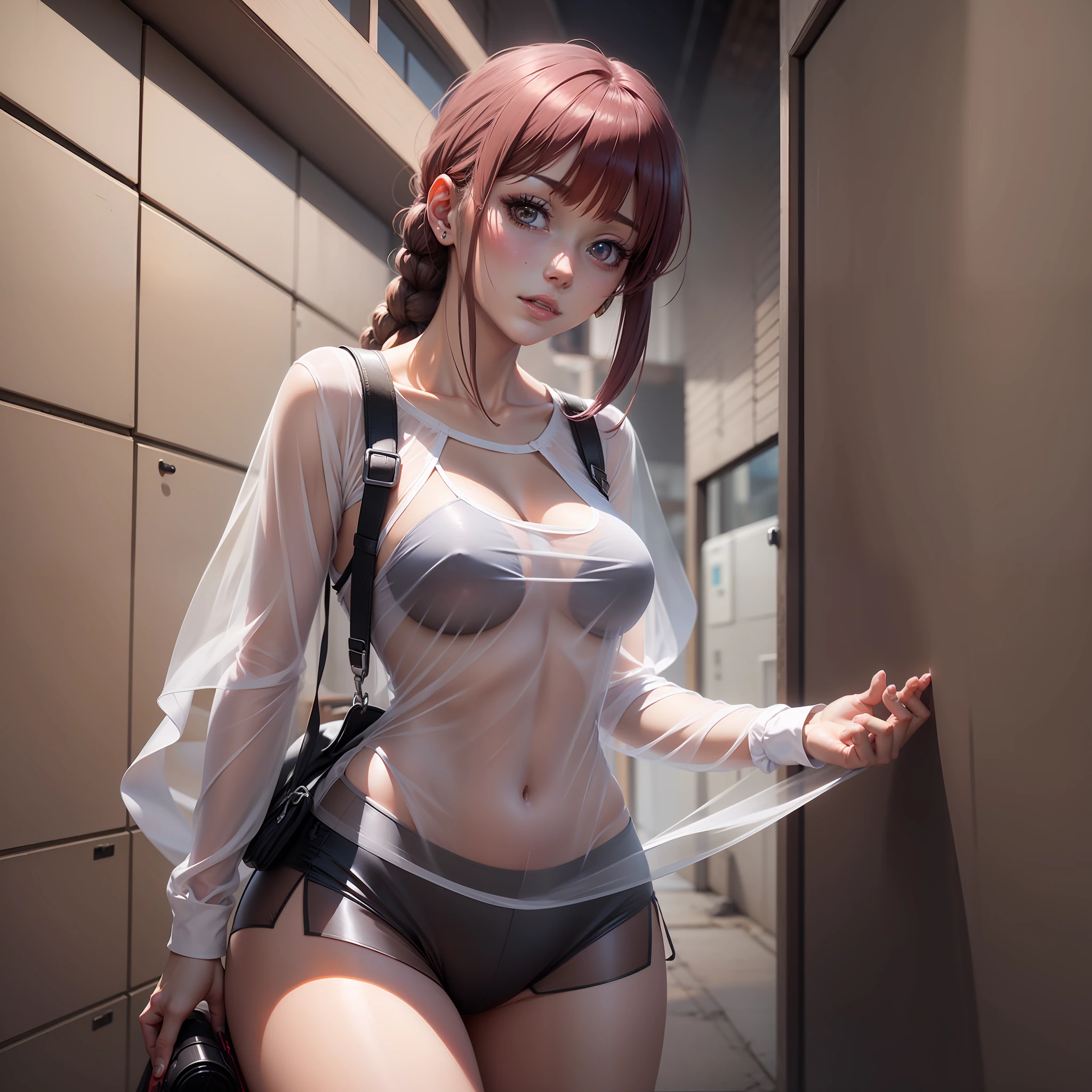 Makima Anime Chainsaw Man, peituda, gostosa, sexo, roupa transparente, 4k
