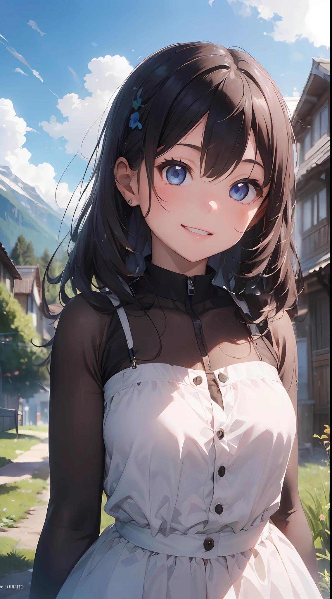 ((6ar olirl:1.5)), Girl in 1, Vine Peta, Lori, Petite girl, Complete anatomy, Whole body, toddls, Baby bohild, Supee, garl, Little girl, Bea Girl, beautiful shining body, Bangs,Brown hair,high eyes,(aquamarine eyess), drooping eyes, Petite,tall eyes, beautiful girl with fine details, beautiful and delicate eyes, Detailed face, Beautiful eyes, beautiful shining body, a smile, Happiness,
Whole body angle, alps, Shepherd's daughter, Mountain Girl, plein air, alpine meadow,
Natural light,((Realism: 1.2)), dynamic far view shot,Cinematic lighting, Perfect composition, by sumic.busty petite, ultra hyper-detailed, Official art, Maste Piece, (Best Quality:1.3), glint, very detailed CG Unity 8K wallpapers, Detailed background, Maste Piece, Best Quality, (Maste Piece), (Best Quality:1.4), (ultra-high-resolution:1.2), (hiper realistic:1.4), (Photorealistic:1.2), Best Quality, High quality, A high resolution, Detail enhancement,