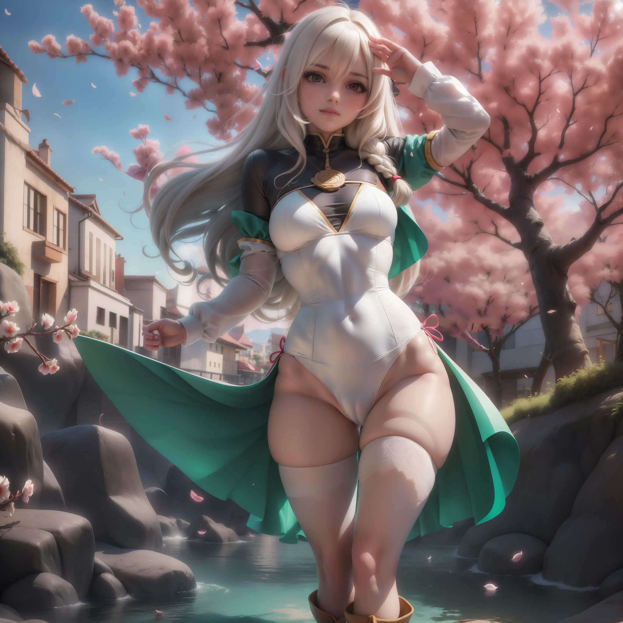 a 20-year-old girl surrounded by cherry trees, flor de cerezo, caliente con sol brillante,
cuerpo completo,
luz del sol,
cinematiclight,
desde abajo,
(((long hair))),
hair (smooth flat),
horsetail hair,
Gargantilla,
pechos gigantescos:1.2,
disparo de cuerpo completo,
(8k, foto RAW: 1.2), (HDR: 1.2), (enfoque superficial: 1.4), (foco nítido: 1.4),
sin sujetador,
vestido, plateado,
(dedo del pie de camello, Cameltoe, en forma de,
(mascara),
pies sumergidos en el rio,
(botas largas, tacones altos),
(obra maestra, mejor calidad), sthe highest qualit, cinematiclight, 4k