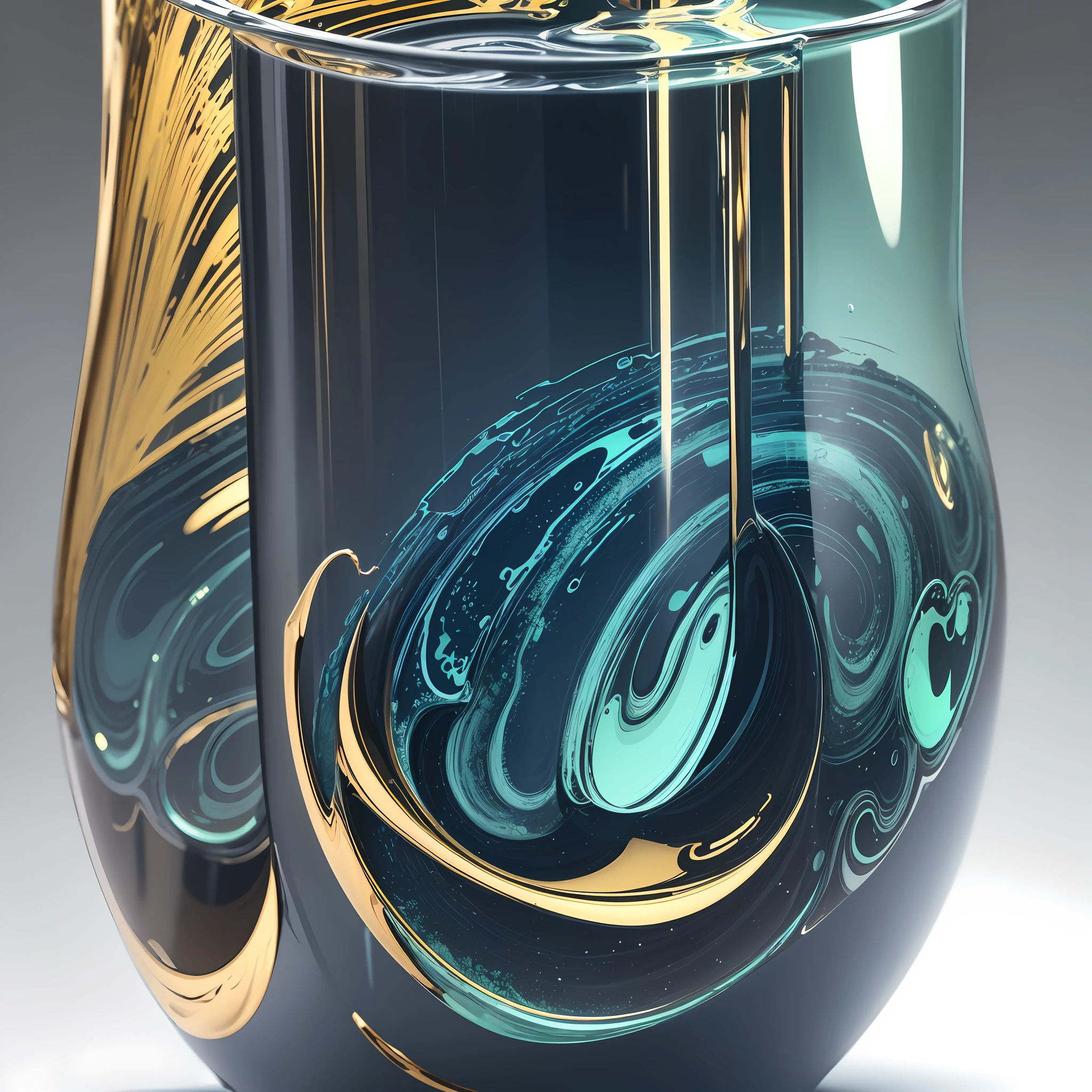 glassmorphism, laboratory toolset,in dark blue, coral and green, adding etails in gold --auto --s2