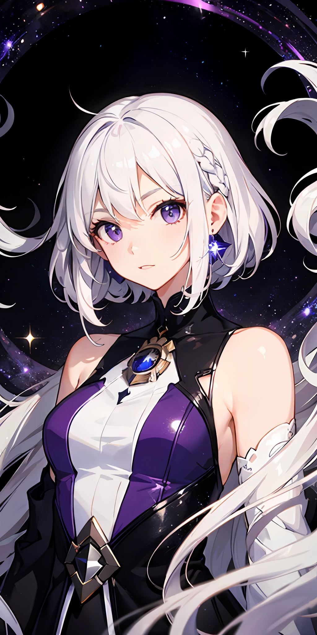 White hair、Purple hair、Galaxy