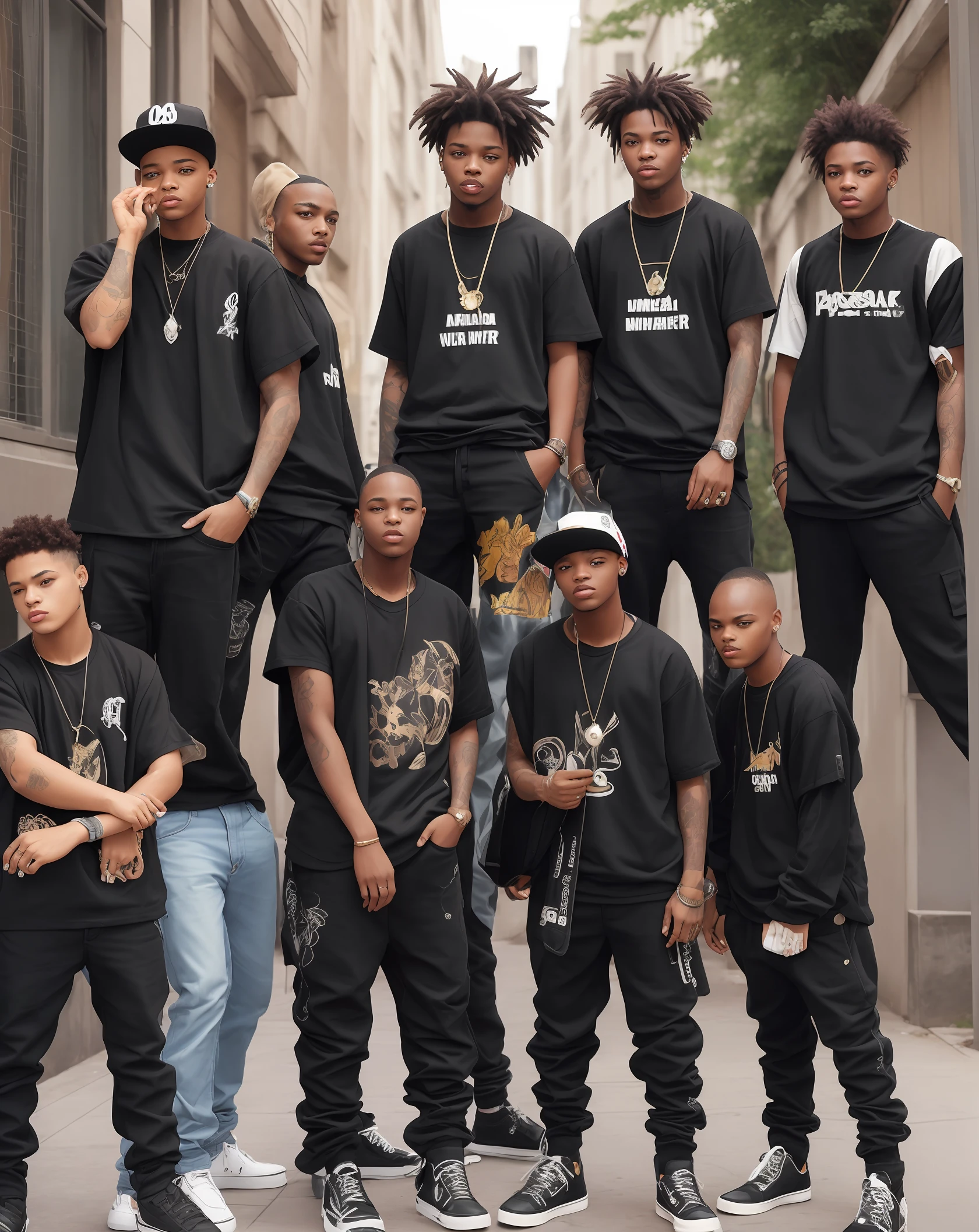 Young Black Gang Members of the 1990s, realista formato vertical