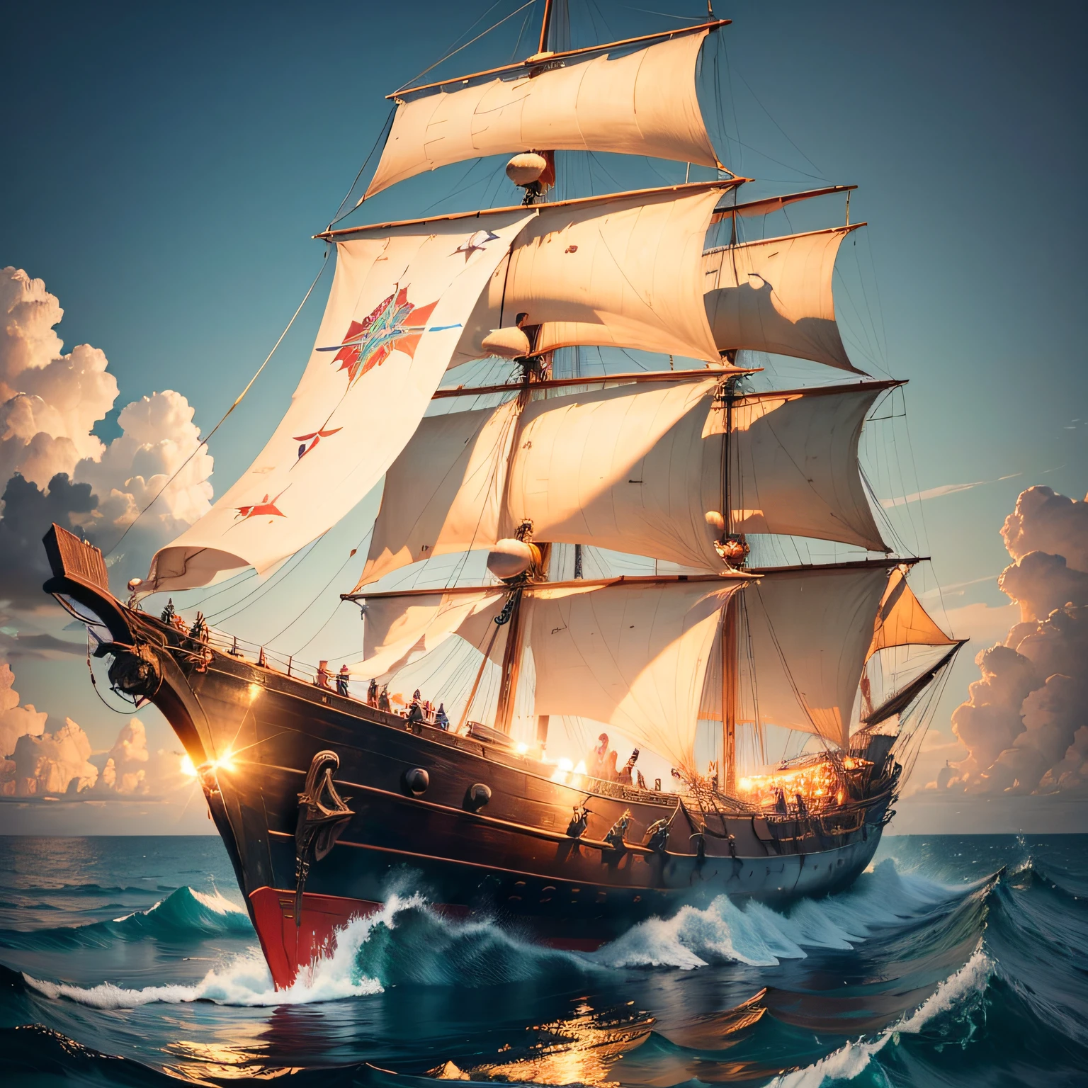 (((Obra de arte))), alta calidad, estilo impresionista, un barco solitario sin velas, just one mast, Nostalgic atmosphere, colores suaves, detalle excepcional, Subtle brushstrokes 8k A3 size --auto