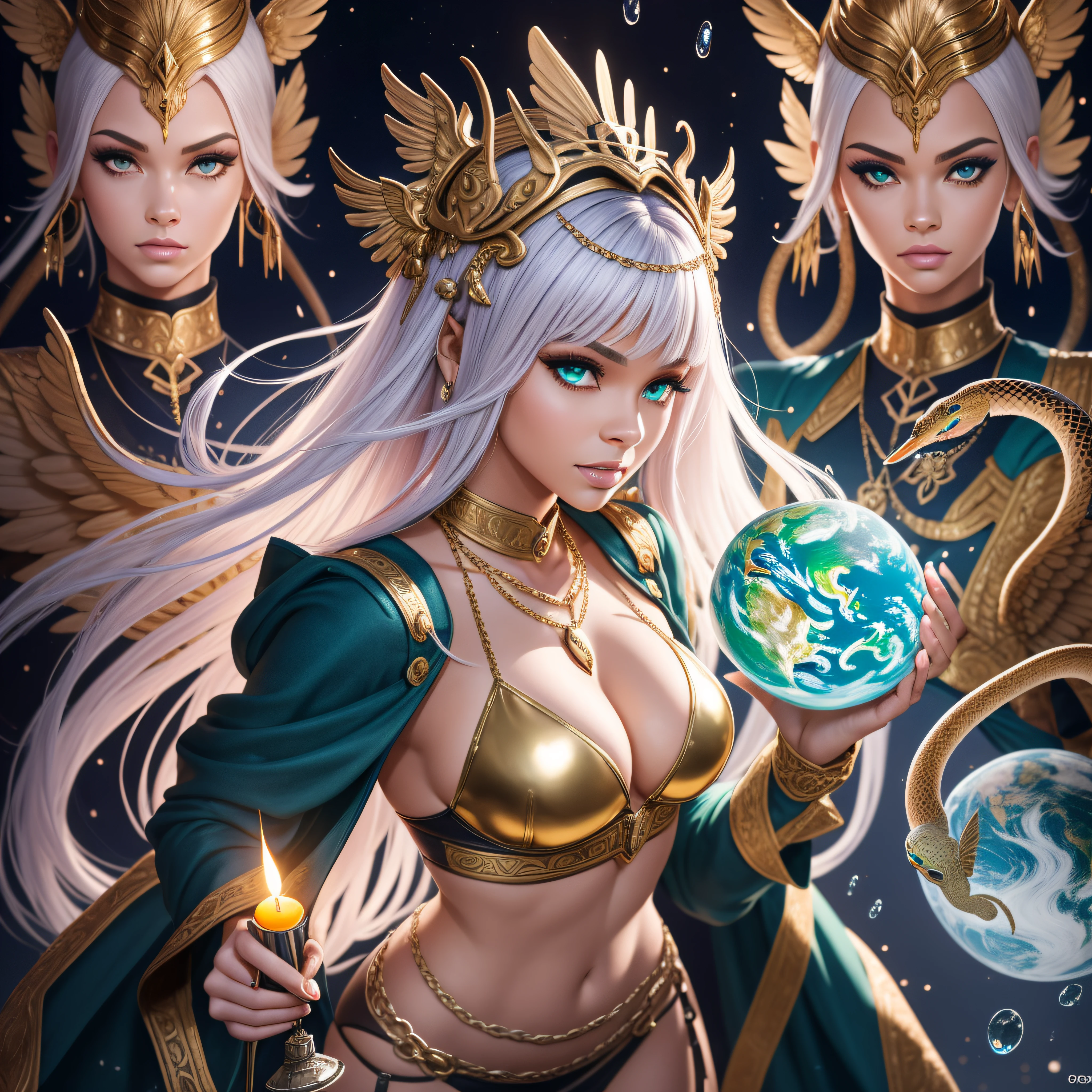 Medusa_with_hairs_tiny_Snakes:1.5 Viking_Tree Outdoor Nature "Ouroboros" Forest Natural Diplomatique headgear Queen Native éblouissantes Valkyrie-wings clef torus chains Gouvernail "Heavy Metal" Will-o'-the-wisp Fire-follets fairy pixie sprite conceptual safe female glamour aesthetic walking slow motion Cosplay "Nicki Minaj":1.5 "Rihanna":1.5 "beyonce":1.5 aristocratic jacket 38years symmetrical athletic bronzé hairstyle_snakes:1.5 obvious varied ecstatic fringes:1.5 visages:1.5 cheekbones effects reddened embarrassed lazuli water drop between eyes beautiful hair:1.5 Brown Eyes Pupils Black Iris Turquoise Sapphires Open Mouth Teeth Smiles Floating Jacket Fixed Pearls Eccentric Cape Levitating Shoulders-Off:1.2 chemise blanches dentelles clavicules papillotes varied breasts1.5 points:1.3 satin sideboob felt bikini:1.5 corsait:1.5 spinels thick navy leather skirt:1.5 soies assortie amples nombril:1.3 revealing pubic scarlet pubis-hairy obvious indigo underwear:1.5 Size chastity belt:1.3 silver adorned padlock Gold thighs legs garters Gothic stainless steel boots decorated onyx equirectangular 360 monastery opal marble ruby background:1.5 DoF mannequins lantern dressed armor richly decorated:1.5 "Chevaleresque" dramatic chrome metallic flat bands fathoms brass fullbodye lys rune ornate emerald plasma embroidered glyphs Tourmaline wood engravings lava magic intricate:1.5 summons snake incandescent Crystalline familiar robot Mecha (EOS R6 135mm 1/1250s f/2.8 ISO400) Mech Mechanized snakes flowering Quetzalcoatl:1.5 Adaptable volumetric luminescence saturated:1.5 ultra:1.5 pro-photorealists:1.5 optimaux:1.5 qualities:1.5 details:1.5 precise:1.5 reflex:1.5 resolutions:1.5 3dcg max:1.5 graduates:1.5 improved:1.5 Octanes_rendues:1.5 UHD XT3 16K DSLR HDR UnrealEngine5 profondeurs:1.5 Earth Heart:1.5 Hearth ultra_sharpness:1.5 ombres analogiques:1.5 CGSCOSITY pet chef-d':1.5 "Bruce Weber girls" multi etc.