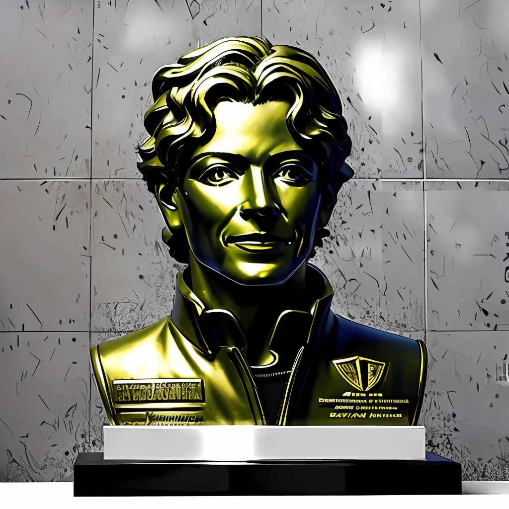 Estatua de bronze do piloto Ayrton senna.