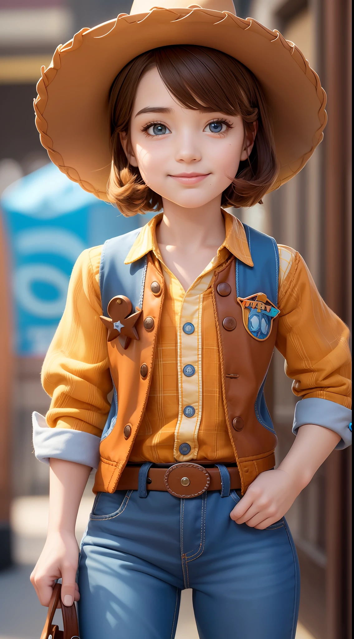 Toy Story, Cowboy hat, perfect eyes, no eyelash, cute Woody Cowboy Toy Story by Pixar funko big head