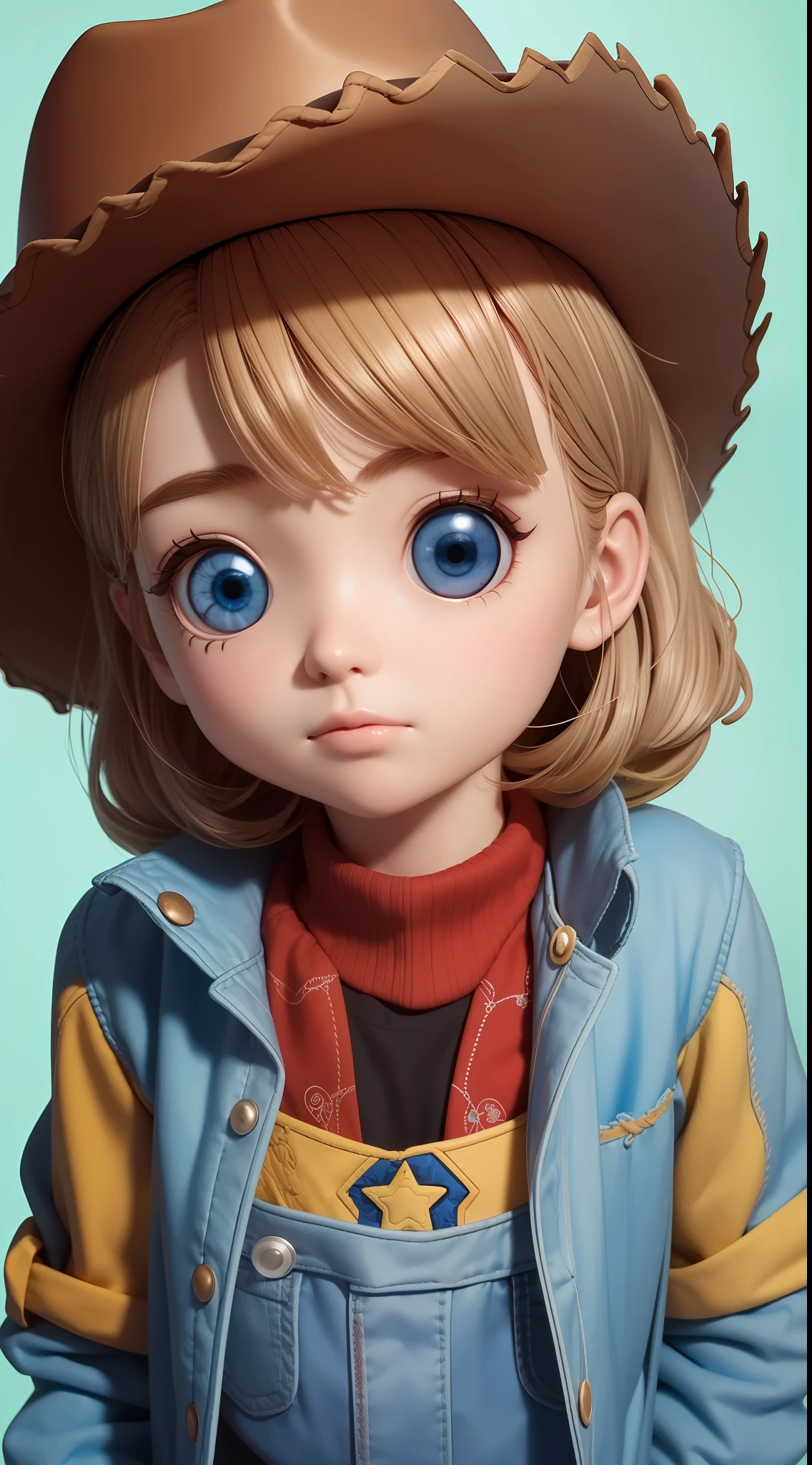 Toy Story, Cowboy hat, perfect eyes, no eyelash, cute Woody Cowboy Toy Story by Pixar funko big head