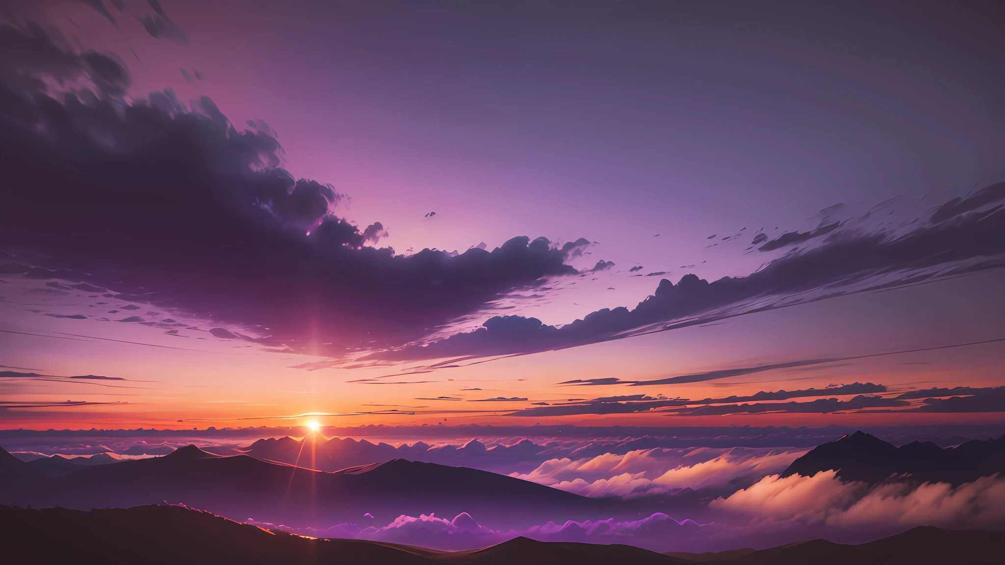 fantasy landscape purple sky, sunset --auto --s2