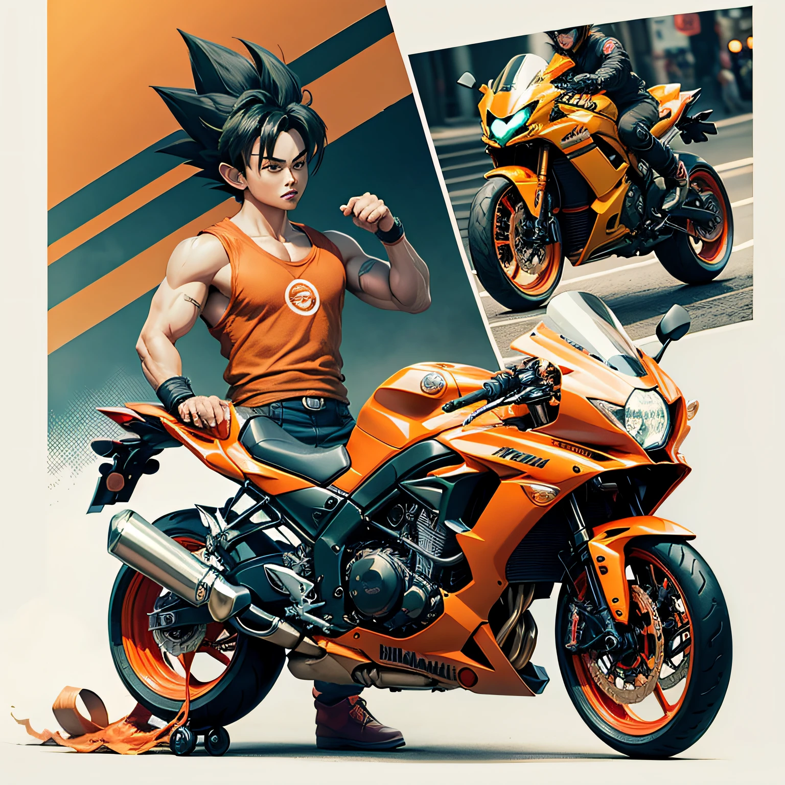 Dragon Ball,Goku rides a motorcycle,Kawasaki H2 motorcycle --auto