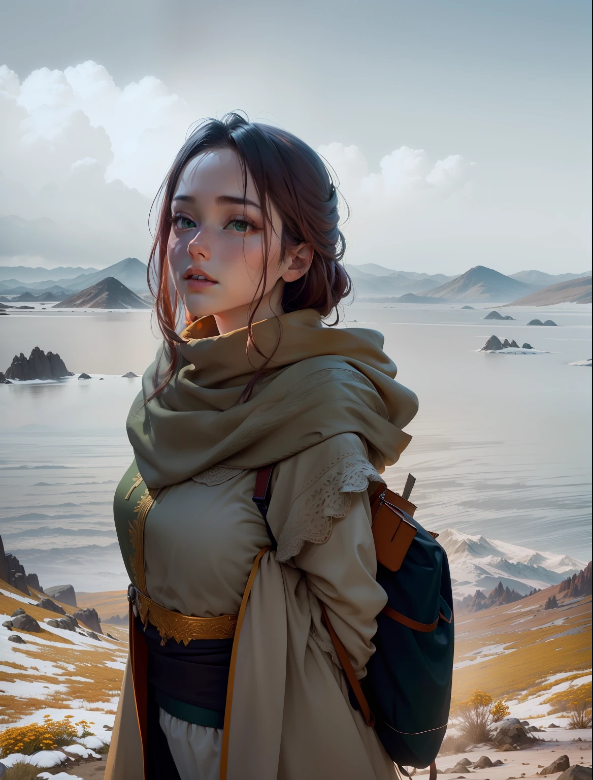 Masterpiece, best quality, high quality, highly detailed CG unity 8k wallpaper beautiful landscape oil painting, award winning photography, bokeh, depth of field, HDR, bloom, chromatic aberration, photorealism, highly detailed, trending on artstation, on CGsociety Trending, intricate, high detail, dramatic, midjourney art and masterpiece, best quality, high quality, extremely detailed CG unity 8k wallpaper lush summer landscape with rolling green hills stretching towards the horizon, dotted with pink, yellow wildflowers, and purples, volumetric lighting and masterpiece, best quality, high quality, extremely detailed CG unity 8k wallpapers serene autumn landscape surrounded by trees in shades of golden yellow, fiery red and burnt orange. The crisp air is laced with the sweet aroma of fallen leaves and wood smoke. The ground is covered with a golden foliage that rustles underfoot. In the distance a golden mountain rises, volumetric lighting and a masterpiece, best quality, high quality, extremely detailed CG unity 8k wallpaper breathtaking winter landscape covered in a golden mantle creating a glittering A world of glowing white and gold. Tall evergreen trees are tall and proud, their branches are crushed by heavy snow, volumetric lighting and masterpiece, best quality, high quality, extremely detailed CG unity 8k wallpaper a vibrant spring landscape full of new life and colors. Rolling hills covered in a green carpet, dotted with delicate wildflowers in shades of pink, purple and yellow, stereoscopic lighting --auto
