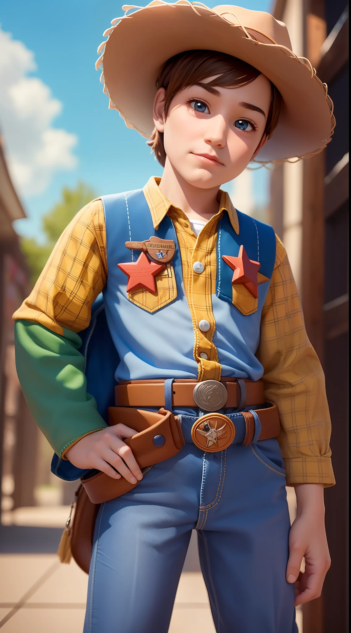 Toy Story, Cowboy hat, perfect eyes, no eyelash, cute Woody Cowboy boy Toy Story by Pixar funko big head