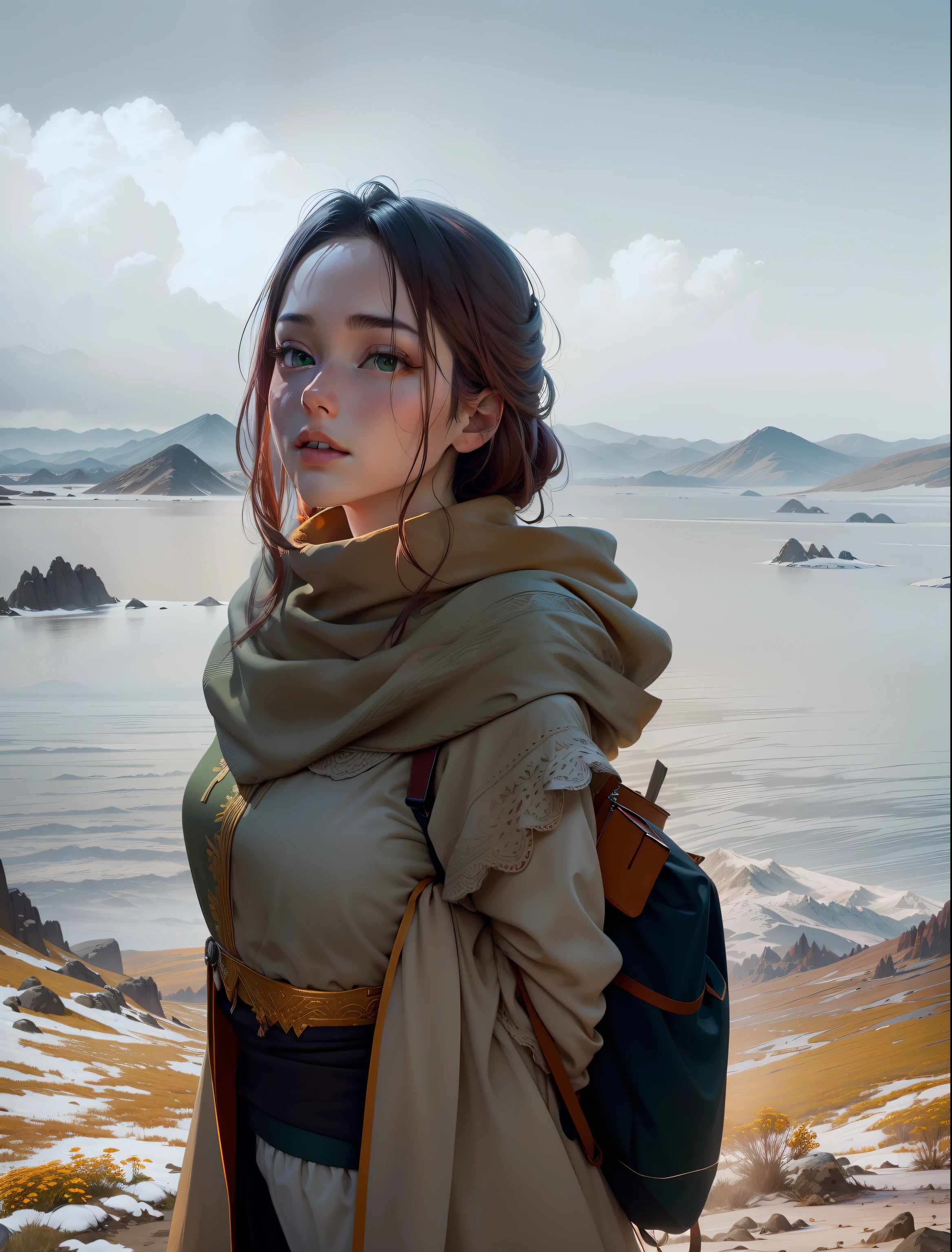 Masterpiece, best quality, high quality, highly detailed CG unity 8k wallpaper beautiful landscape oil painting, award winning photography, bokeh, depth of field, HDR, bloom, chromatic aberration, photorealism, highly detailed, trending on artstation, on CGsociety Trending, intricate, high detail, dramatic, midjourney art and masterpiece, best quality, high quality, extremely detailed CG unity 8k wallpaper lush summer landscape with rolling green hills stretching towards the horizon, dotted with pink, yellow wildflowers, and purples, volumetric lighting and masterpiece, best quality, high quality, extremely detailed CG unity 8k wallpapers serene autumn landscape surrounded by trees in shades of golden yellow, fiery red and burnt orange. The crisp air is laced with the sweet aroma of fallen leaves and wood smoke. The ground is covered with a golden foliage that rustles underfoot. In the distance a golden mountain rises, volumetric lighting and a masterpiece, best quality, high quality, extremely detailed CG unity 8k wallpaper breathtaking winter landscape covered in a golden mantle creating a glittering A world of glowing white and gold. Tall evergreen trees are tall and proud, their branches are crushed by heavy snow, volumetric lighting and masterpiece, best quality, high quality, extremely detailed CG unity 8k wallpaper a vibrant spring landscape full of new life and colors. Rolling hills covered in a green carpet, dotted with delicate wildflowers in shades of pink, purple and yellow, stereoscopic lighting --auto