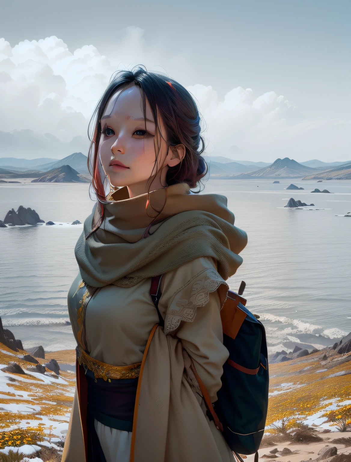 Masterpiece, best quality, high quality, highly detailed CG unity 8k wallpaper beautiful landscape oil painting, award winning photography, bokeh, depth of field, HDR, bloom, chromatic aberration, photorealism, highly detailed, trending on artstation, on CGsociety Trending, intricate, high detail, dramatic, midjourney art and masterpiece, best quality, high quality, extremely detailed CG unity 8k wallpaper lush summer landscape with rolling green hills stretching towards the horizon, dotted with pink, yellow wildflowers, and purples, volumetric lighting and masterpiece, best quality, high quality, extremely detailed CG unity 8k wallpapers serene autumn landscape surrounded by trees in shades of golden yellow, fiery red and burnt orange. The crisp air is laced with the sweet aroma of fallen leaves and wood smoke. The ground is covered with a golden foliage that rustles underfoot. In the distance a golden mountain rises, volumetric lighting and a masterpiece, best quality, high quality, extremely detailed CG unity 8k wallpaper breathtaking winter landscape covered in a golden mantle creating a glittering A world of glowing white and gold. Tall evergreen trees are tall and proud, their branches are crushed by heavy snow, volumetric lighting and masterpiece, best quality, high quality, extremely detailed CG unity 8k wallpaper a vibrant spring landscape full of new life and colors. Rolling hills covered in a green carpet, dotted with delicate wildflowers in shades of pink, purple and yellow, stereoscopic lighting --auto