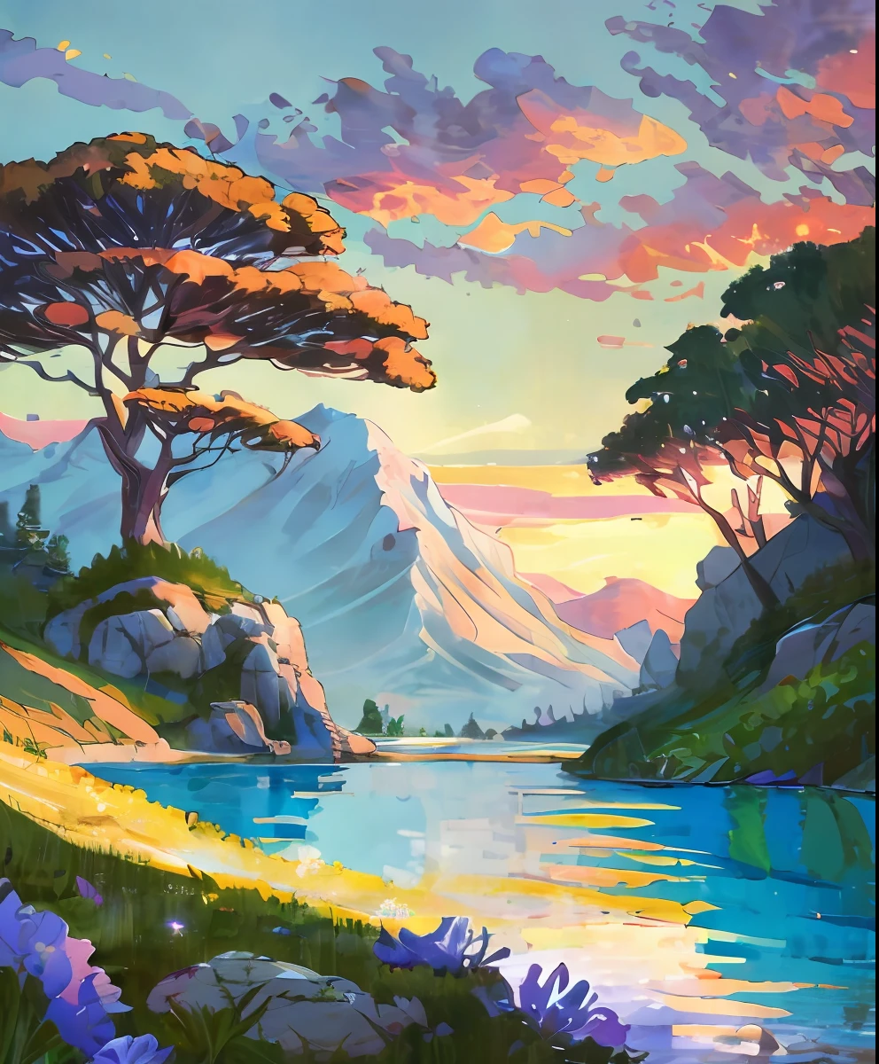 (Best quality),(masterpiece),(ultra detailed),(high detailed),(extremely detailed),Subject: Beautiful Anime Natural Sceneries, naked woman bathing in a heavenly lake, seen from back and far away, long blond hair
Medium: raw oil painting, impressionism, raw brush strokes
Resolution: 4000x4800pixels.
Color Palette: Vibrant and lush colors inspired by nature, dusk, sunset colors
Mood: Serene, tranquil, and awe-inspiring.
Composition: Balanced compositions with a focus on natural elements.
Lighting: Soft, natural lighting with variations in brightness.
Style: Anime-inspired with a touch of realism and fantasy.
Details: Include elements such as majestic mountains, serene lakes, blooming fields, and lush forests.
Inspiration: Anime landscapes, Studio Ghibli films, real-world natural environments.
Camera Setup: None (since it's a digital illustration).
Additional Notes: Pay attention to the beauty and intricacy of natural landscapes. Create depth and dimension by incorporating layers of foreground, middle ground, and background elements. Use a variety of brush strokes and textures to capture the textures of trees, rocks, water, and other natural elements. Experiment with lighting and shadows to add depth and realism to the scene. Include small details like birds, butterflies, or wildlife to bring the scene to life. Consider adding elements of fantasy or magic, such as floating islands, mythical creatures, or glowing flora. Use a mix of vibrant and harmonious colors to convey the beauty and vibrancy of nature. Emphasize the serenity and tranquility of the scene by incorporating elements like flowing water, gentle breezes, or a soft sunset. Let your creativity and imagination guide you in creating breathtaking anime natural sceneries that transport viewers to a world of beauty and wonder.