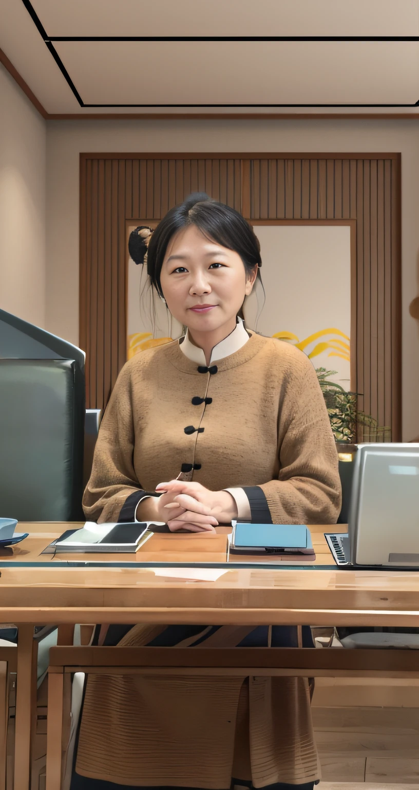Chinese background and office environment
