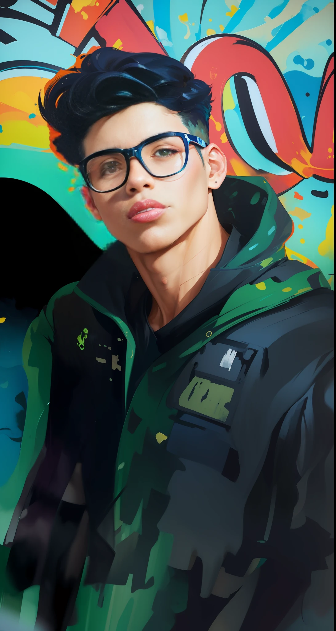 (Pintura masculina: 1.3) de (Ultra Detalhado: 1.3),(acolhedor: 1.3),melhor qualidade,obra-prima,altamente detalhado,ultra-detalhado,1garoto, Motor Unreal 5 ,octan render,(2D:1.2), Paleta limitada de cores planas, Pintura digital, cabelo curto, cabelo preto, Gradient, arts station, cabelo preto, arte conceitual, liso, foco nítido, cabelo preto, arte de ross tran e greg rutkowski e alphonse Mucha e Bak Karol,, (oil-painting:1.16) ,(acrylic paint:1.16),(Colouring:1.5), (Aquarela:1.16),, por (Nvinkpunk:1.0),(Kuvshinov:1.0),(dreamlike art:1.0),(Samdoesart:1.0),(estilo modelshoot: 1.0),(pelo artista Koho Shoda:1.3),(o artista de cabelo Mike Mignola:1.3),(pelo artista Joop Polder:1.3),(classic art:1.3),(Arte Industrial:1.3),(Arte Solarpunk:1.3)