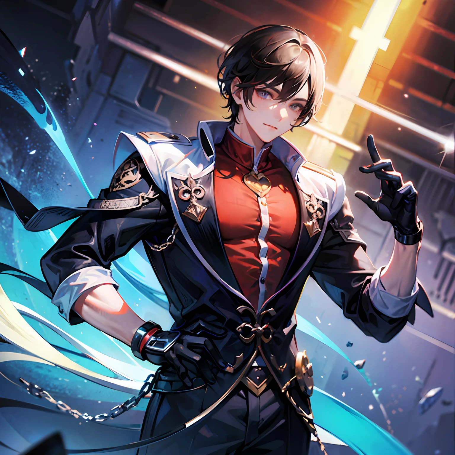 masterpiece, 1boy, neon tone, handsome and attractive, best quality, detailed background --auto