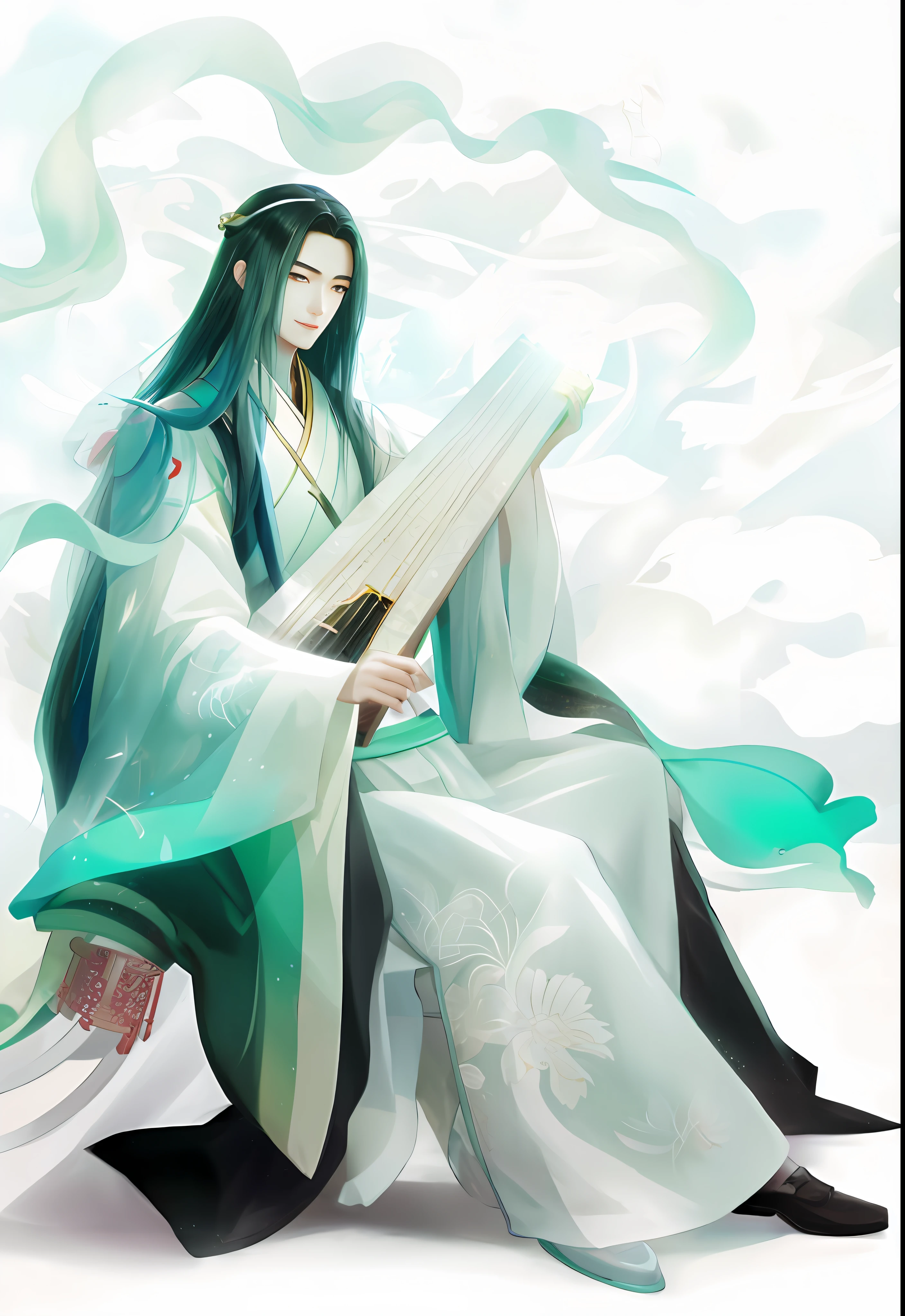 Handsome Chinese ager,年轻,immortal,The forehead has a small red auspicious marker,ssmile,highly accurate,Facial features,