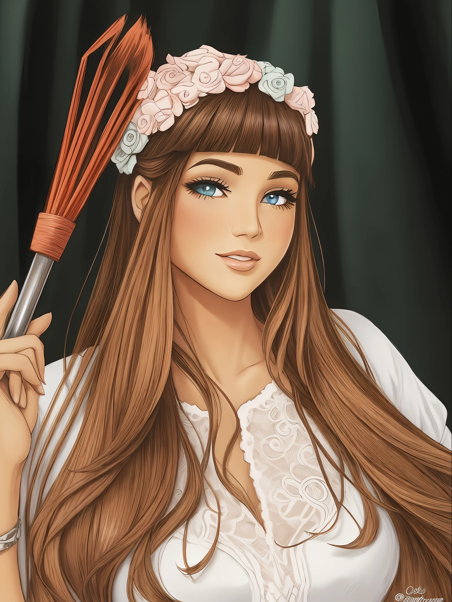 estilo cartoon, fofa, desenho, cabelo ruivo, doce, confeitaria,