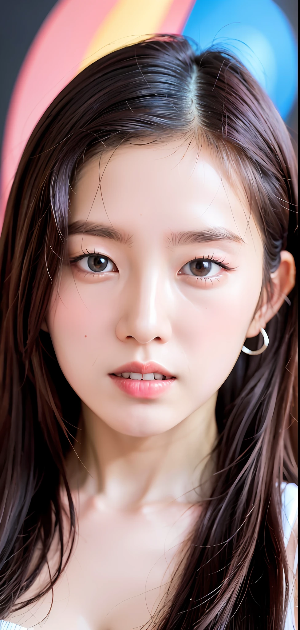 there is a woman that is looking at the camera, Shin Jinying, Soft portrait shot 8 K, lofi portrait, Soft portrait, Guviz-style artwork, close-up portrait film still, shaxi, jaeyeon nam, 🤤 girl portrait, portrait of jossi of blackpink, Realistic. Cheng Yi, inspired by Yanjun Cheng, xintong chen