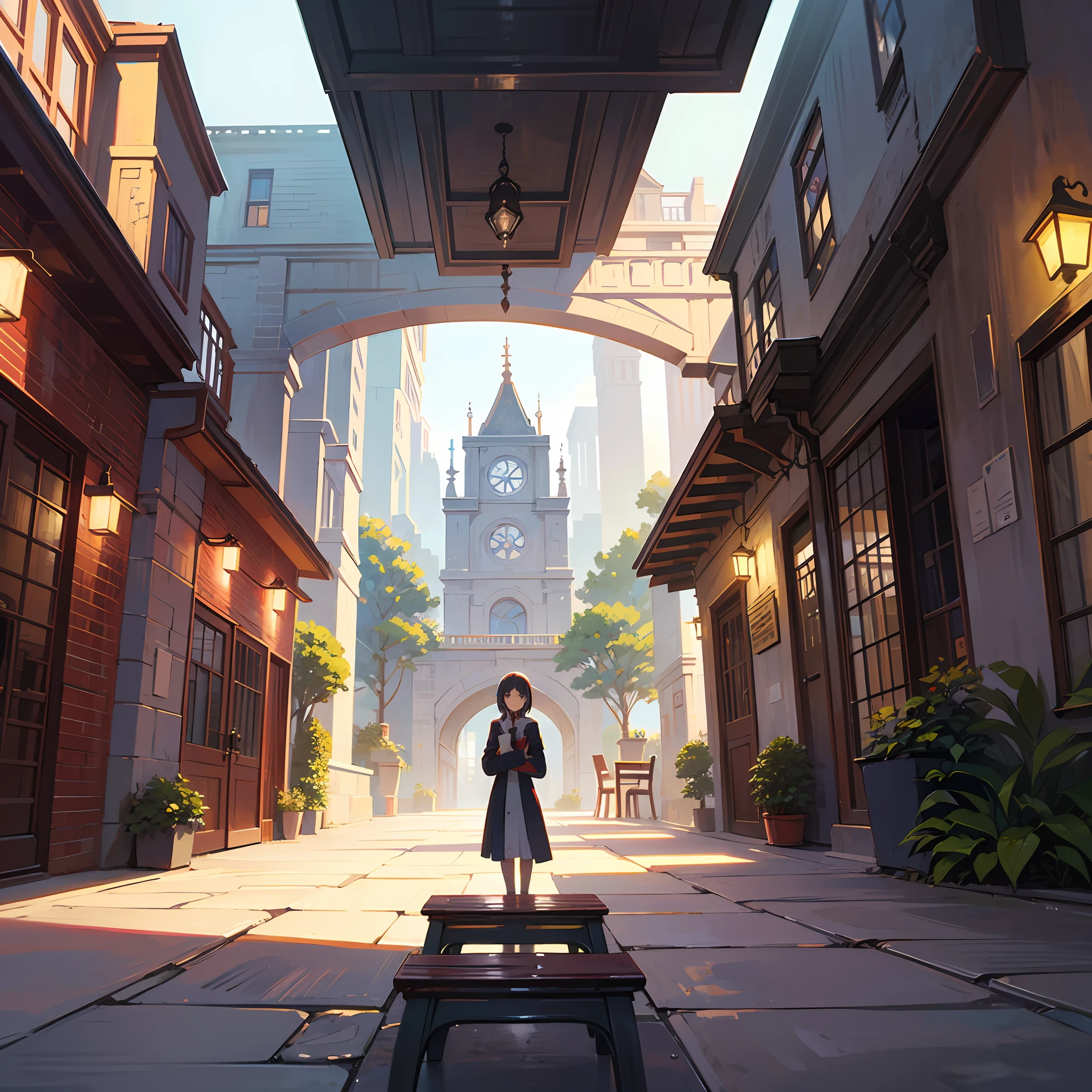 A female Spider-Man,spiderwebs,drinking tea,Courtyard painting with table, chairs and benches,Anime background art,relaxing concept art,Anime landscape concept art,immensely detailed scene,a beautiful artwork illustration,Ghibli Studio Environment,highly detailed scenario,environment design illustration,beautiful anime scenes,In Studio Ghibli style,Anime landscapes,detailed soft painting --auto