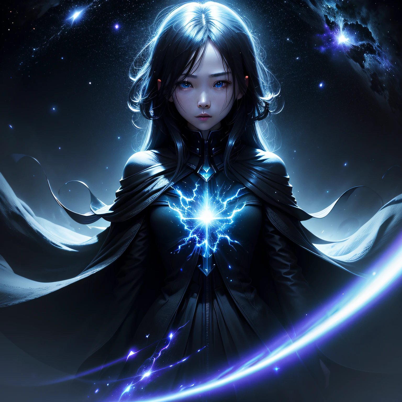 Endless galaxies,Dangerous black holes,Floating stellar nebula、Ominous、movie atmosphere、Negative dark mode、Matrix atmosphere、Abyss、dream magical、fanciful、mistic、Unknown --auto