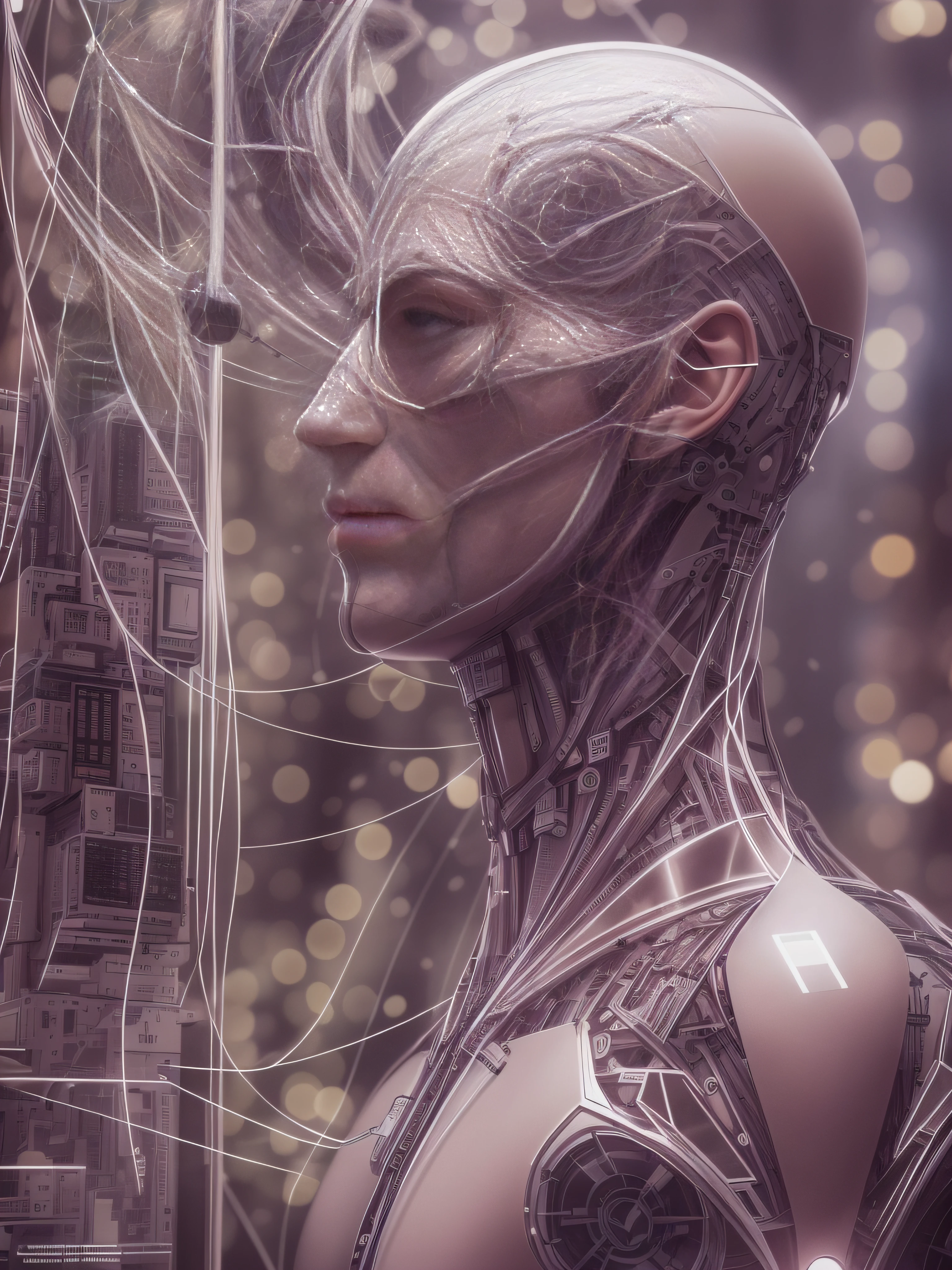 (The art of leading technology,1.4),Ahead of the curve,(Electronic systems: overhead humanoid robots,Naked muscular masculinity:1.2),(tmasterpiece,best qualityer,Official fine art, Aesthetics:1.2),(Hyper-detailing),((see-through thong:1.2))((Biopunk,Cyborg man:1.1))((various old tvs in the background:1.1))finely detailled,Most Best Illustration,hand-drawn high quality,(scybernetic,hight contrast),(Have a detailed brain that you can see:1.3),(Artistically),(Complex lines),Clear lines,s fractal art,(nakeness,Muscular macho,full-body portraits,see-through thong,Extreme closeup:1.1),(Muscular macho,Skin tone transparent tweezers:1.1)(,With a delicate heart that can be seen:1.1),The perfect facial features of a supermodel,whole body show(muscles cable wires:1.2),Large scene composition,Perfect pectorals and abs,Mysterious night,Extremely provocative and sexy(Add details),(detailedbackground:1.2),(|cyber punk perssonage,core,),A high resolution,extremy detailed((Realistic skin,Ultra-artistic,I only wore a pair of transparent thongs with a skin tone,The internal structure is faintly visible:1.2))((whole body display,Extreme detail:1.2))(Canon M50|100mm|sharp fokus |Gently|ultra-realistic realism |The is very detailed|intricately details |blood vessel :1.2)