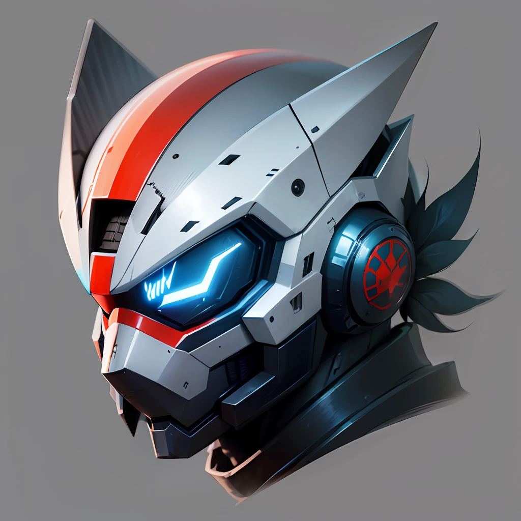 Logo, Mecha Ninja Head, 2D, Flat Color, Dark Theme, Illustration --auto --s2