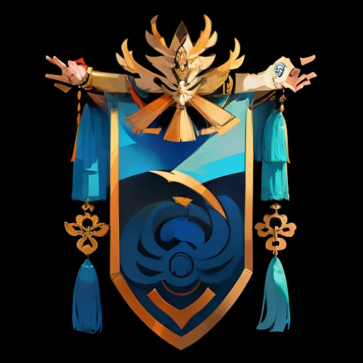 tmasterpiece,Battle flag,The cloth,(Chinese leader), emblem of wisdom, game icon stylized,