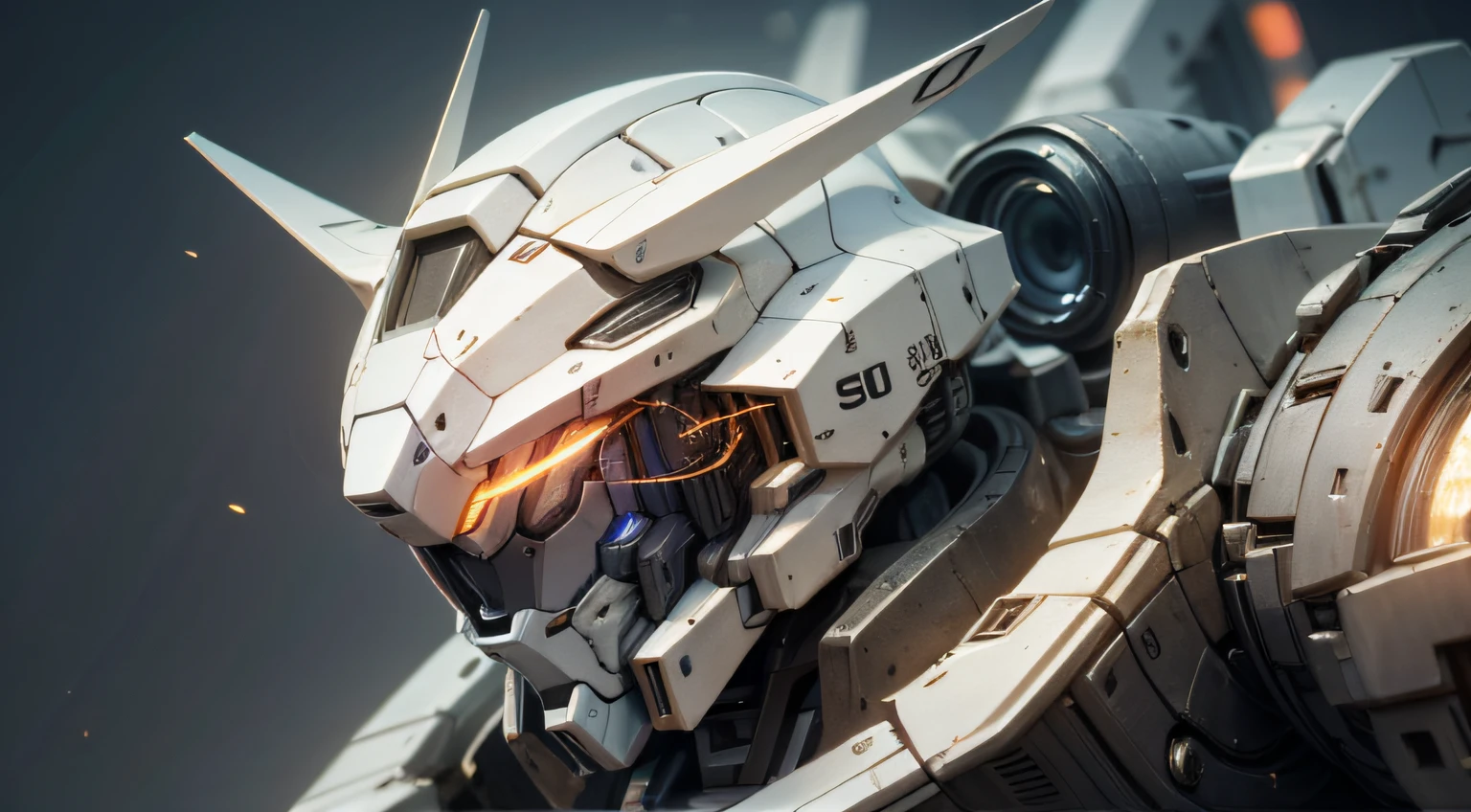 Mecha Inspiration, ArtStation Masterpiece, 4K Highly Detailed Digital Art, Gundam Style, Robot Mech, Cool Mech Style, Mech Portrait, ArtStation HD Trend, Rendering with Redshift, Glowing Eyes, Particle, Reality, HDR (High Dynamic Range), Ray Tracing, NVIDIA RTX, Super Resolution, Unreal 5, Subsurface Scattering, PBR Texture, Post Processing, Anisotropic Filtering, Depth of Field, Maximum Sharpness and Clarity, Multi-layer Texture, Albedo and Specular maps, Surface shading, Accurate simulation of light-material interactions, Perfect Proportions, Octane Render, duotone lighting, large aperture, low ISO, white balance, rule of thirds, 8K RAW, high efficiency sub-pixels, subpixel convolution