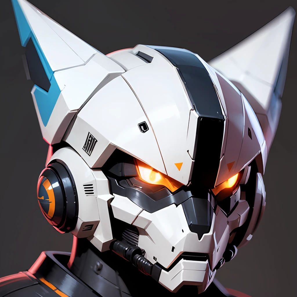 Logo, Mecha Ninja Head, 2D, Flat Color, Dark Theme, Illustration --auto --s2
