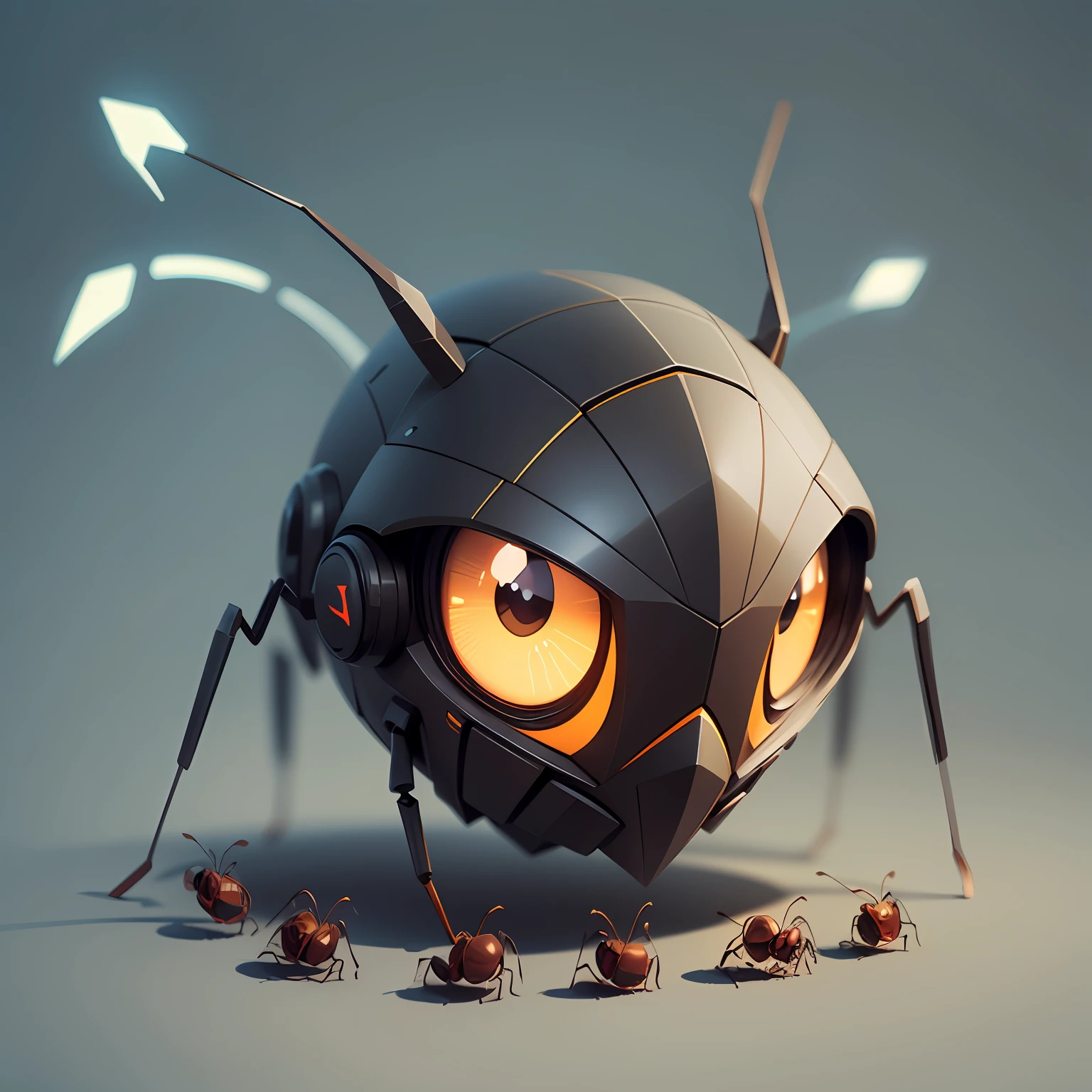Logo, Ant Head, Look at Viewer, 2D, Vector, Flat Color, Dark Theme, Illustration --auto --s2
