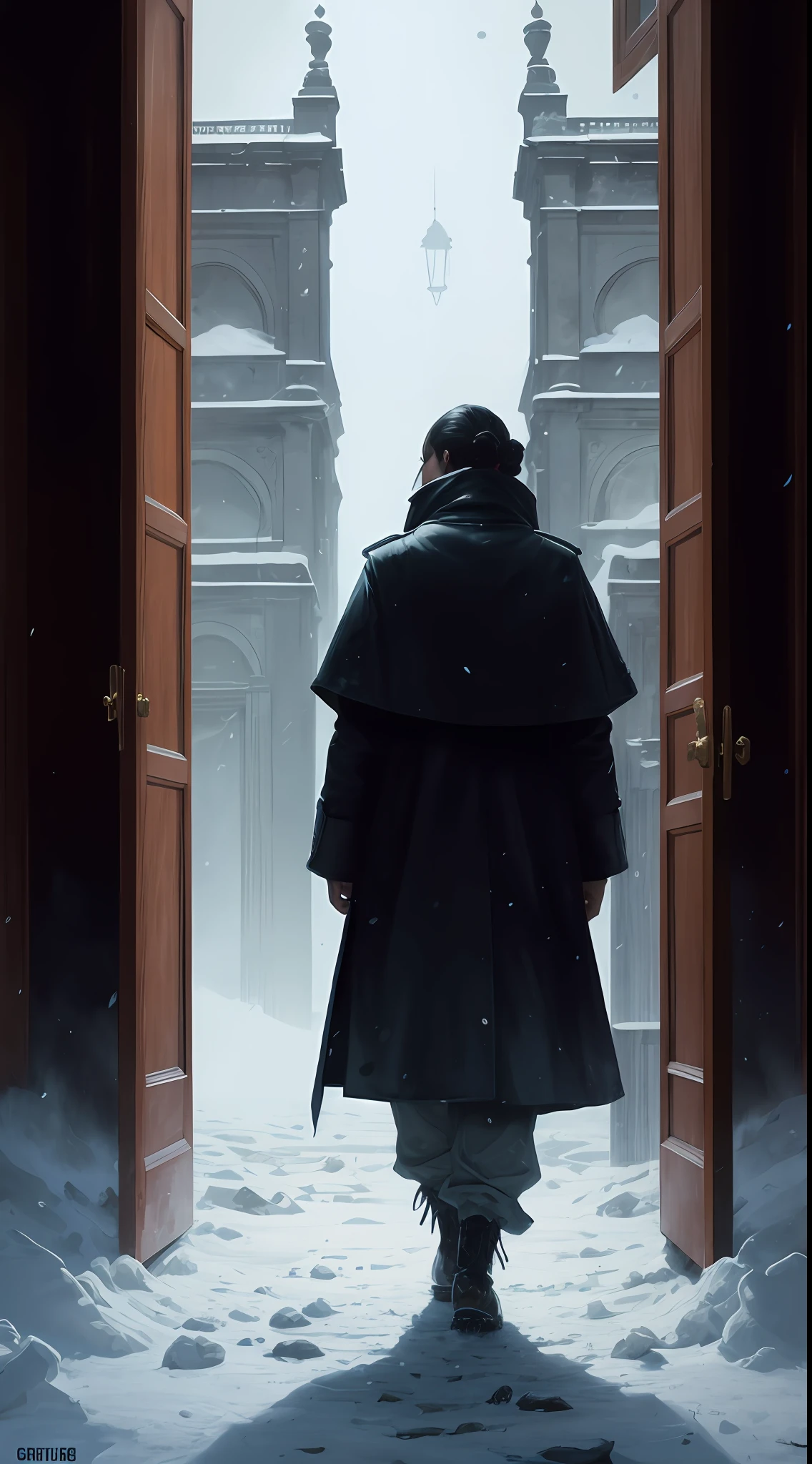A beautiful Italian army woman in a white uniform in a blizzard, Seios enormes, foco nítido, Studio photo, detalhes intrincados, altamente detalhado, profundidade de campo, foco nítido, High detail, textura de pele realista, Realistic, fotorrealista, Arte Digital, tinta escura, Directed by: Greg Rutkowski