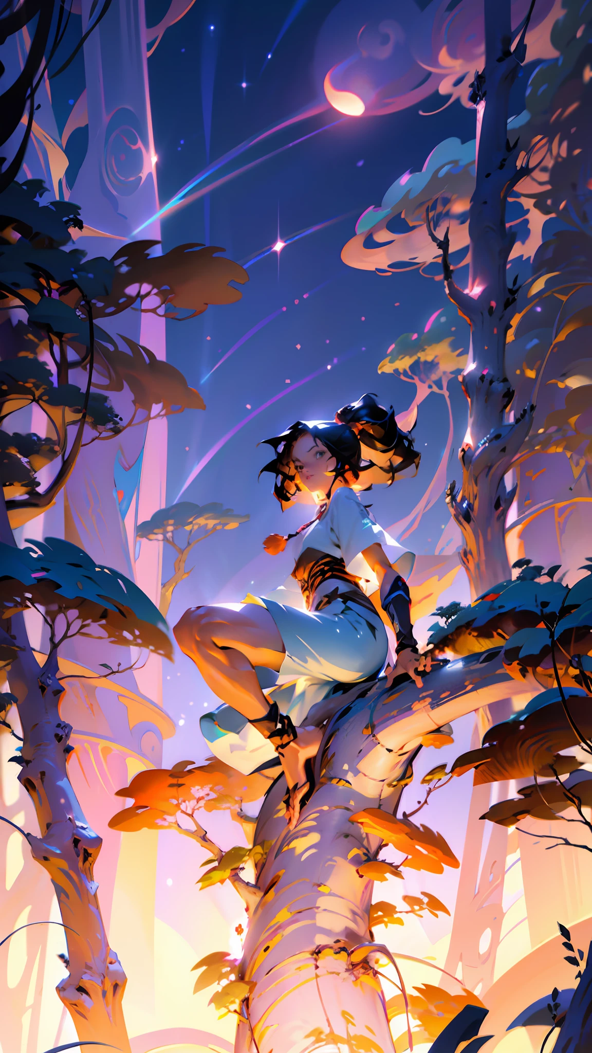 A beautiful close-up((adventurer)),jungles,oases,giant and wet trees, Anime Sky, anime backgrounds, Anime background art, beautiful anime scenes, anime beautiful peace scene, Anime art wallpaper 4 K, Anime art wallpaper 4k, anime nature wallpap, beautiful anime scenery, watching the sunset. Anime, anime landscape wallpapers, Anime wallpaper 4K, Anime wallpaper 4 k