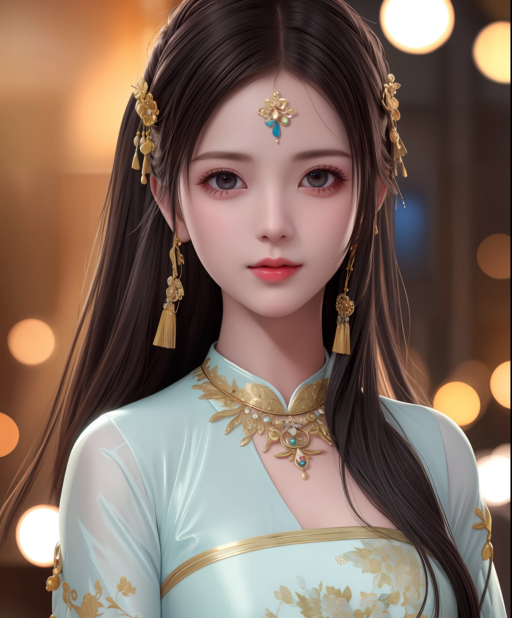 best quality, masterpiece, highres, 1girl,china dress,hair ornament,necklace, jewelry,Beautiful face,upon_body, tyndall effect,photorealistic, dark studio, rim lighting, two tone lighting,(high detailed skin:1.2), 8k uhd, dslr, soft lighting, high quality, volumetric lighting, candid, Photograph, high resolution, 4k, 8k, Bokeh,