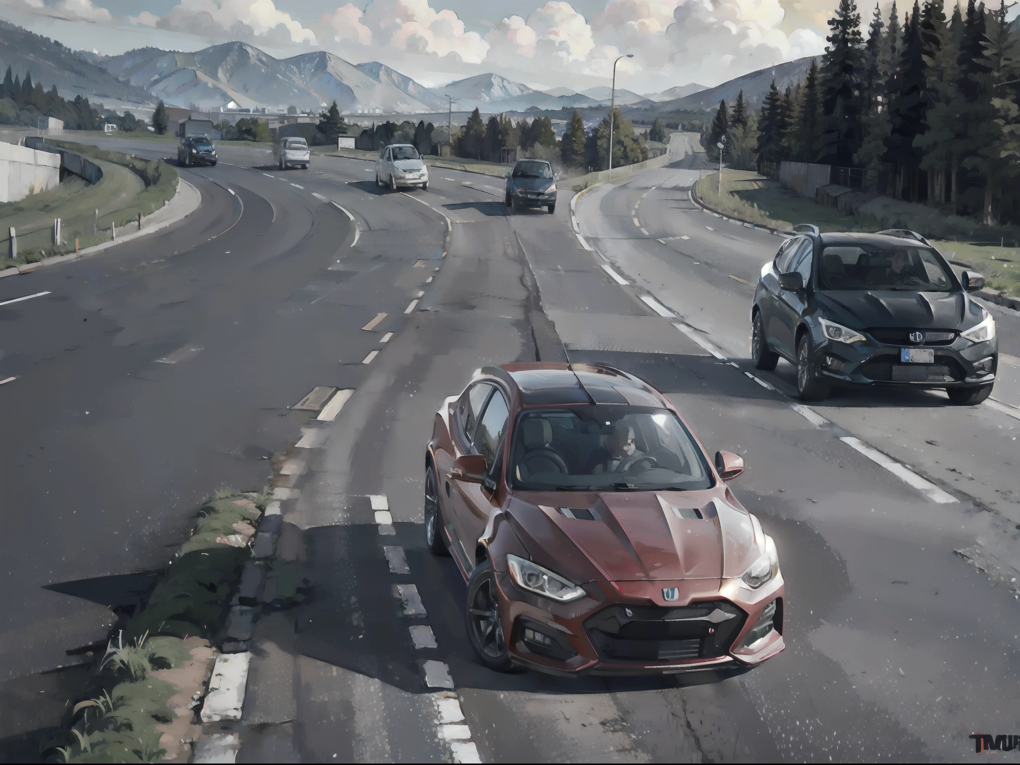 freeway,The Car,Multiple vehicles,Driving,best qualtiy,tmasterpiece,4k