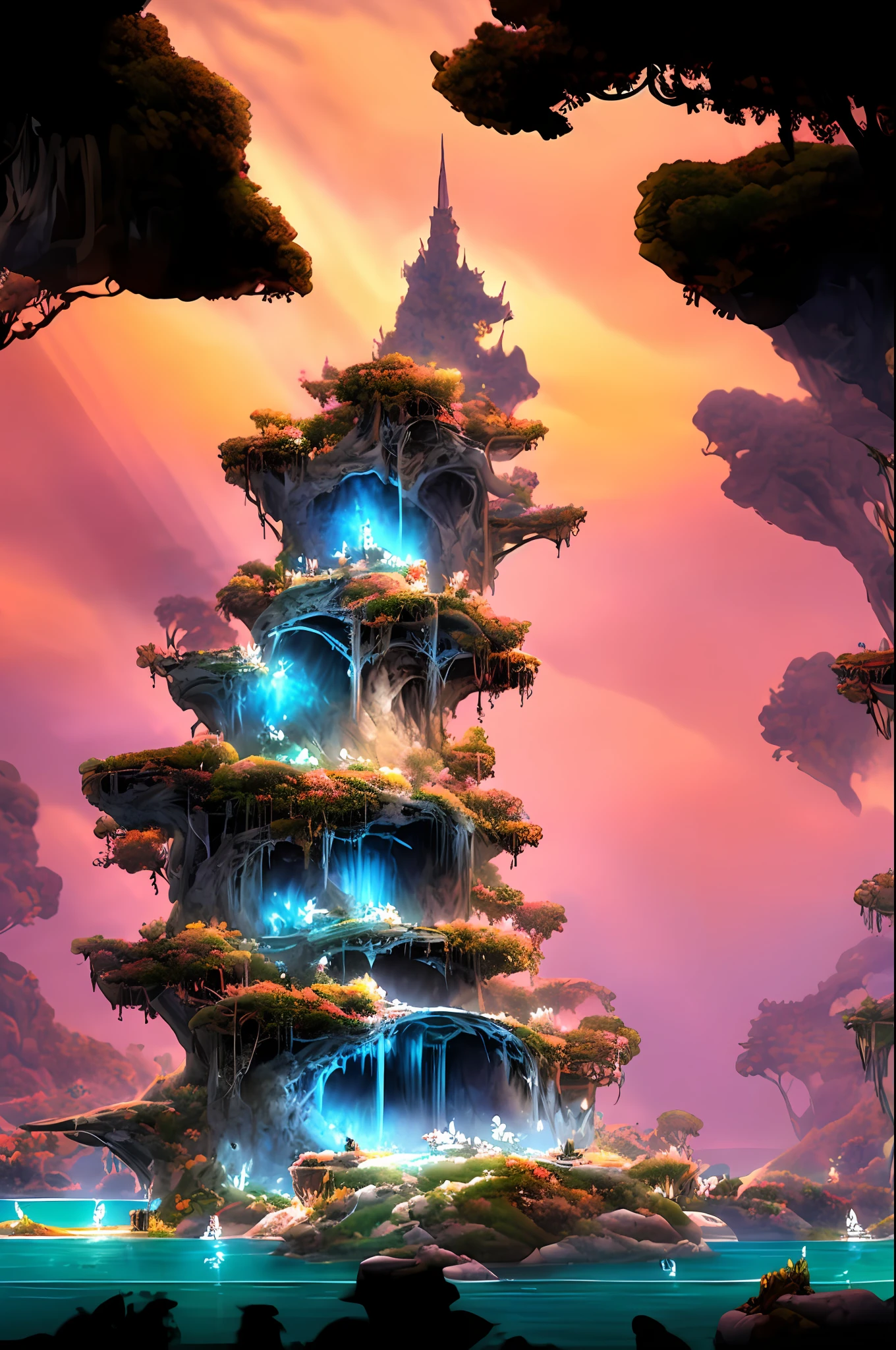 Nimbus Citadel is an ethereal castle suspended in the sky on a cluster of fluffy clouds. Its shimmering crystalline towers reflect the colors of the sunset, creating a breathtaking spectacle. The castle's architecture combines traditional Eastern influences with futuristic elements. Floating gardens and waterfalls cascade down its tiers, while celestial dragons adorn the grand entrance. Nimbus Citadel is a sanctuary of enlightenment and martial arts training, attracting skilled warriors and mystics seeking to unlock their true potential.