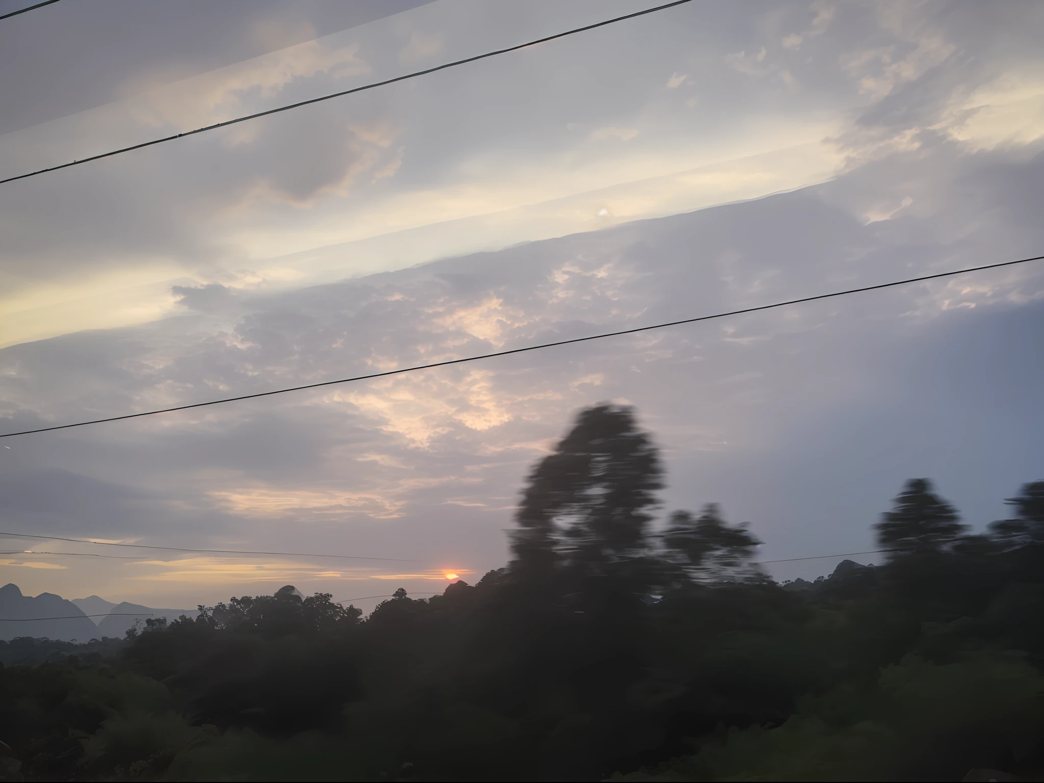 Enjoy the view of Arafis at sunset from a moving train, Early morning sunrise, the sun up on the sky is strong, early morning sun in the sky, landscape from a car window, in the early morning, early morning, overcast dawn, Sunset in the distance, morning dramatic cinematic light, At sunrise, dusk sunset in background, Morning sunrise, Sunset in the background