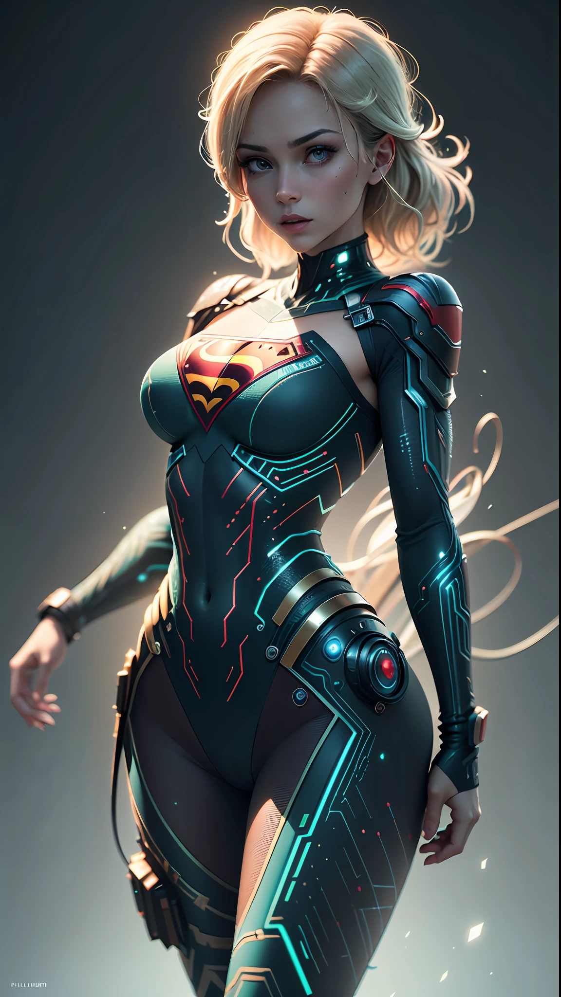 ((Melhor qualidade)), ((obra-prima)), (detalhado: 1.4), 3D, uma imagem de uma linda mulher supergirl cyberpunk,HDR usando letra S do superman no peito (High Dynamic Range),Ray Tracing,NVIDIA RTX,Super-Resolution,Unreal 5,Subsurface dispersão, Textura PBR, Post-processing, anisotropic filtering, Profundidade de campo, Maximum clarity and sharpness, Texturas multicamadas, Albedo e mapas especulares, surface shading, Accurate simulation of light-material interaction, perfectly proportions, Octane Render, Two-tone lighting,Abertura ampla,ISO baixo,White balance,thirds rule,8K RAW,CircuitBoardAI,