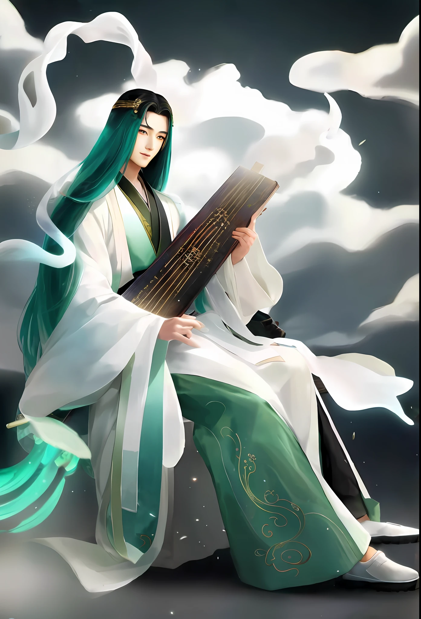 Handsome Chinese ager,年轻,Immortal,On the forehead is a small red auspicious marker,ssmile,highly accurate,Facial features,