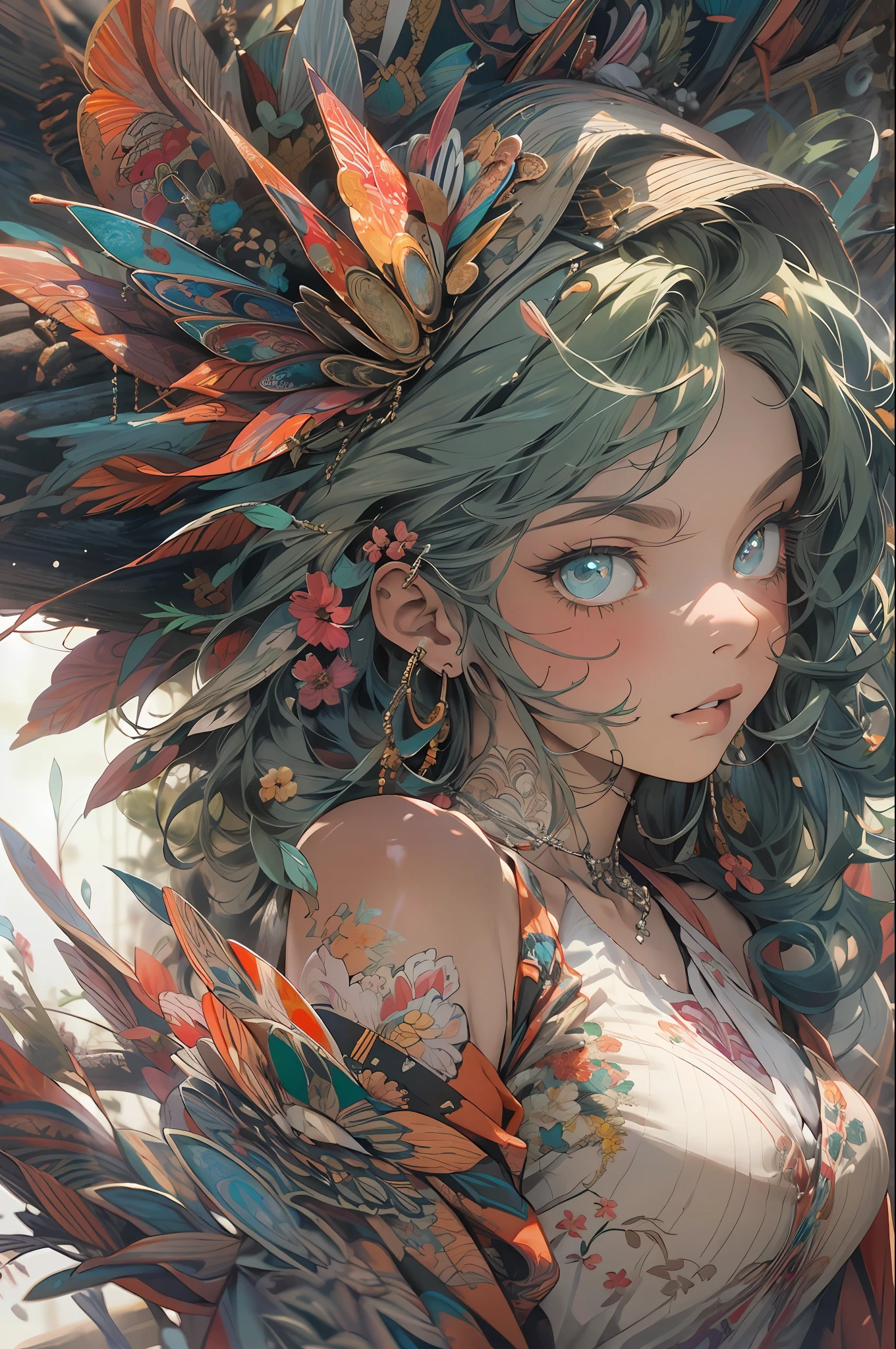 Mulher cyberpunk com pele escura e olhos azuis e cabelo castanho curto, vestindo uma blusa branca folgada e um short de banho 8k_wallpaper, olhos extremamente detalhados, corpo extremamente detalhado, dedo extremamente detalhado, (grande obra de arte digital), (Detailed manga illustration), (arte detalhada), ((perfeito)) anatomia, BETTER HANDS)), (detalhes intrincados:1.3), (ultra-detalhado:1.3), (illustration:1.3), (foco nítido:1.3), ( natural lightting:1.05), (cores vivas:1.3), Modelo: Break Domain, Realista, (Obra-prima, Qualidade Superior, Melhor Qualidade, Arte Oficial, Beauty and Aesthetics: 1.2), Muito Detalhado, Arte Fractal, Colorido, Mais Detalhado, Zentangle, (Fundo abstrato: 1.5) (1menino: 1.3), Deus, Cabelo Curto, (Olhos Vermelhos Brilhantes), Misterioso, (Magia), Homem Bonito, Floresta de Bambu, Borboleta