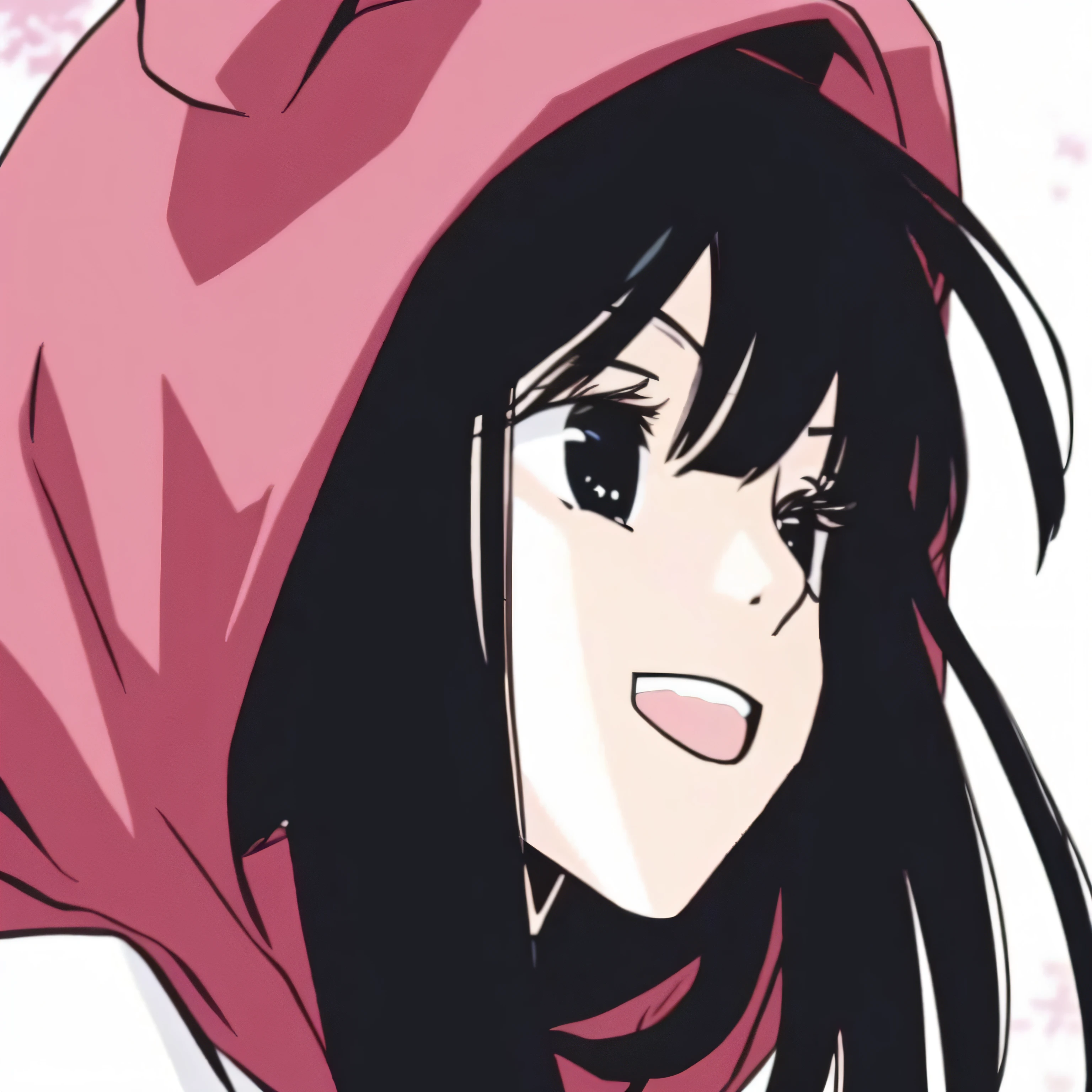 Anime girl with hoodie watching the camera, black haired girl wearing hoodie, bakemonogatari, author:Hosomura Kane, inspired by Jin Homura, rumiko, gapmoe yandere, akane owari danganronpa, black-haired mage, anime girl named lucy, wearing a hoody, anime big breast《kingpin》Albedo in