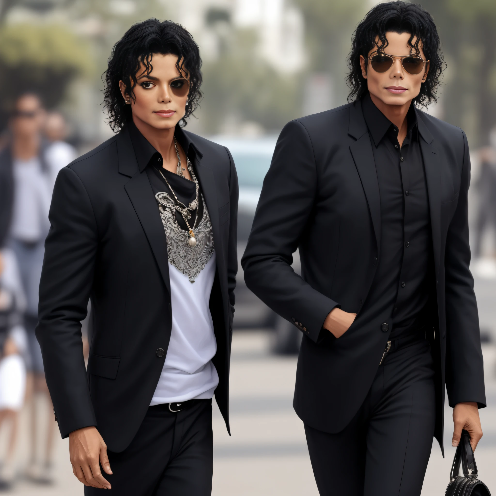 Michael Jackson real com terno preto
