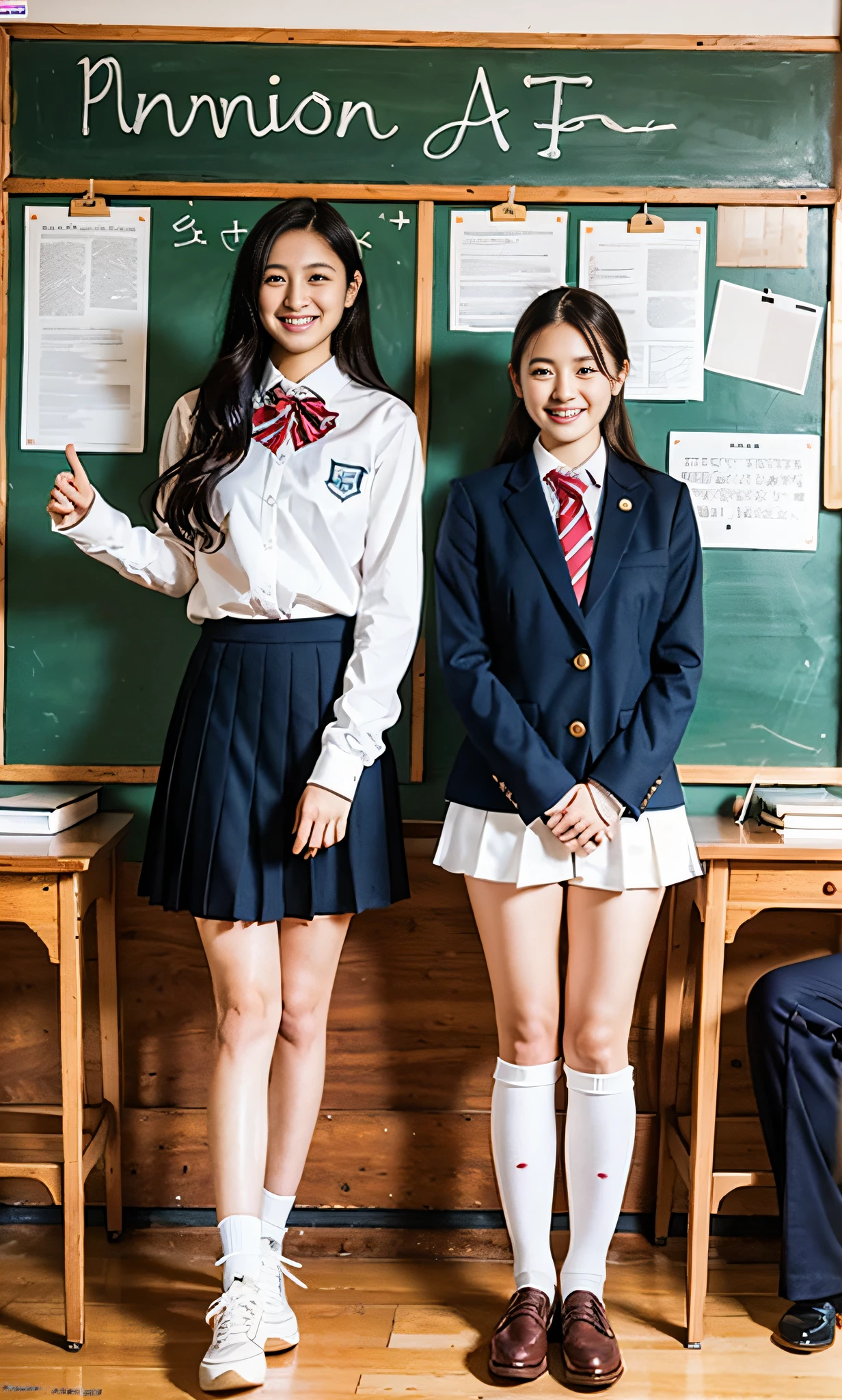 (Raw foto:1.2), (Photorealsitic:1.4), a beautiful detailed girl, japanes、School、Classroom、2 legs、2 arms、extremely detailed eye and face, beatiful detailed eyes、Panchira、Fat、Glamour、plumw、 Panchira、pantiy、full body Esbian、Underpants、Show Pants、Sit up、Ridiculous, unbelievable Ridiculous, huge filesize, ultra-detailliert, hight resolution, ighly detailed, top-quality, masterpiece, Kemomimi, ((Japanese girls' high school uniform)), illustratio, ighly detailed, nffsw, unification, 8k wallpaper, magnifica, finely detail, masterpiece, top-quality, Highly detailed ticker uniform 8K wallpaper, Light on the Face、电影灯光、a 18 year old girl、A smile、Raw feet