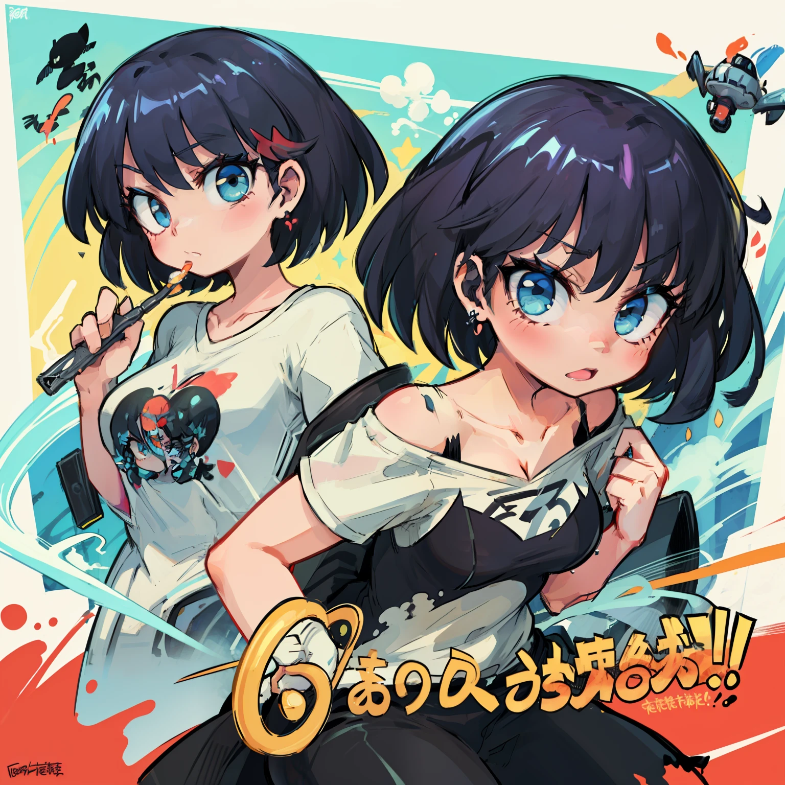 :: comix style ryuko hikari ::2.9 style ::2.0 comix illustration style ,digital illustration of beautiful female character in toh-yasu drawing style illustrator, anime style, body with futuristic tribal tattoo style designs in dragon shape, serious face and ultra detailed artwork, graffiti style destroyed city scenery with camera focus, (beautiful and clear background:1.2),,((Sofia Vergara beautiful woman )), ( detailed eyes and detailed face:1.3), (t-shirt or dress:1.3), (beautiful and clear background:1.2), (extremely detailed, ultra-detailed, best shadow:1.1),bare shoulders, flowers and petals, , (white background:0.5), (illustration :1.1), (extremely fine and beautiful girl:1.1), (perfect details:1.1)
, fantastic paintings ,graffit style , stained glass colored, out, vibrant, fantastic paintings by joe madureira ,high quality, --ar 3:4 --upbeta --test --creative --upbeta --upbeta --upbeta --upbeta ,photo, sticker art, freedom, soul, digital illustration, comic style, centered, approaching perfection, dynamic, highly detailed, watercolor painting, artstation, concept art, smooth, sharp focus, illustration, art by carne griffiths and ,alone anime, centered, approaching perfection, dynamic, highly detailed, character sheet, artstation, concept art, smooth, sharp focus,