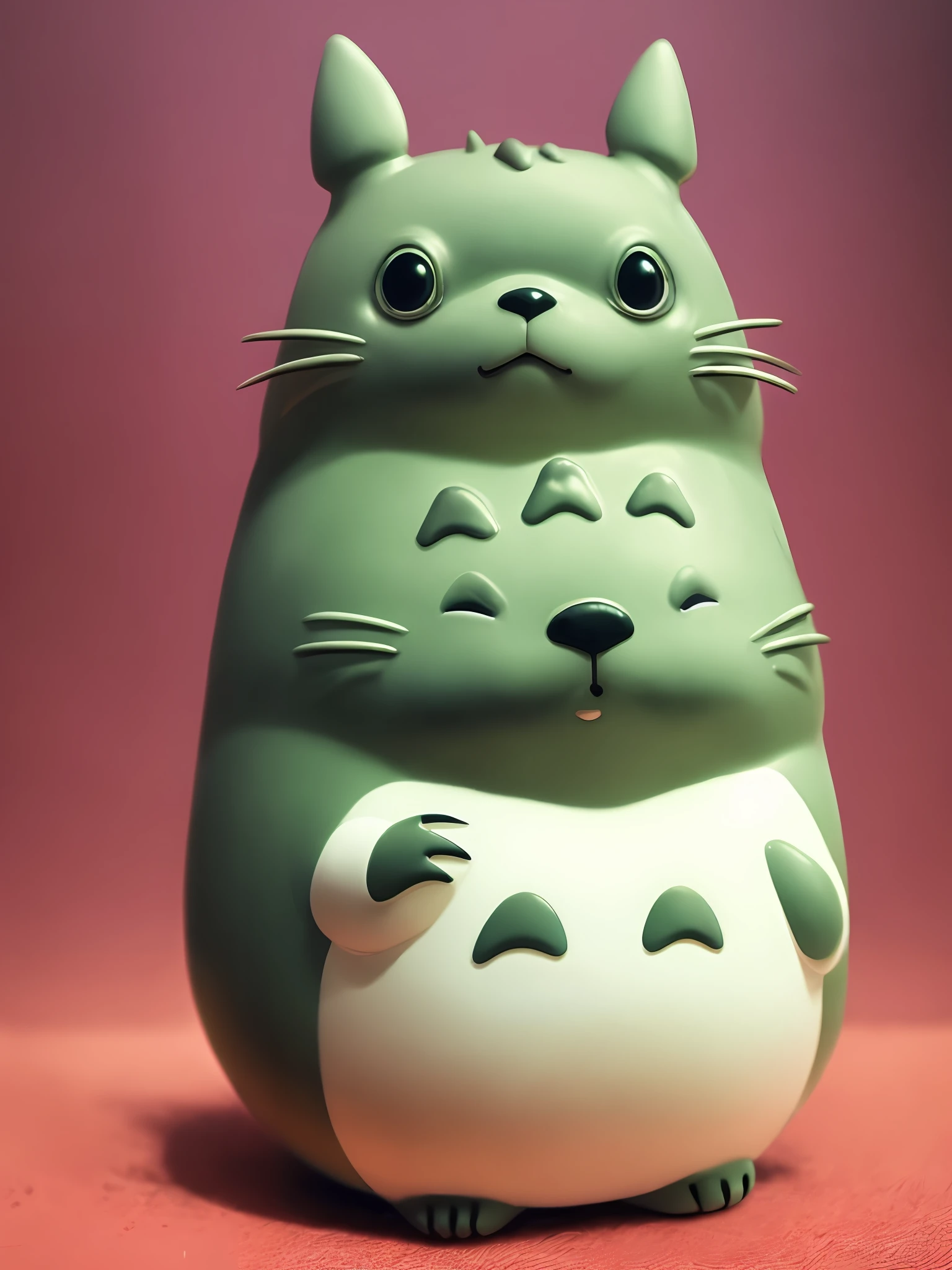 Totoro, 3D, hiperrealista, alta saturacion de color, tematica estudios ghibli