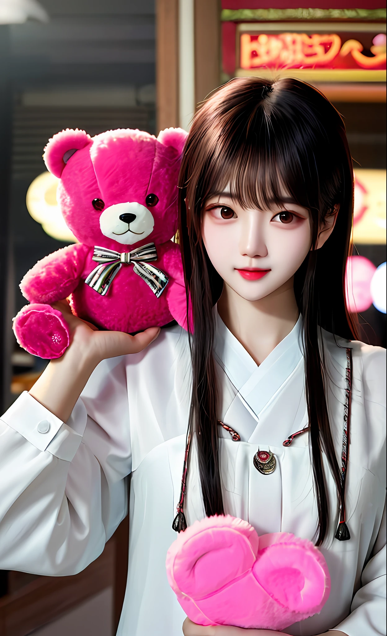 Arapei Asian woman in white blouse holding pink teddy bear, beautiful Korean women, Gorgeous young Korean woman, Beautiful young Korean woman, Korean girl, jaeyeon nam, cute korean actress, ulzzangs, korean women's fashion model, Choi Hyun-hwa, young lovely Korean faces, wan adorable korean face, Beautiful girl model, sakimichan
