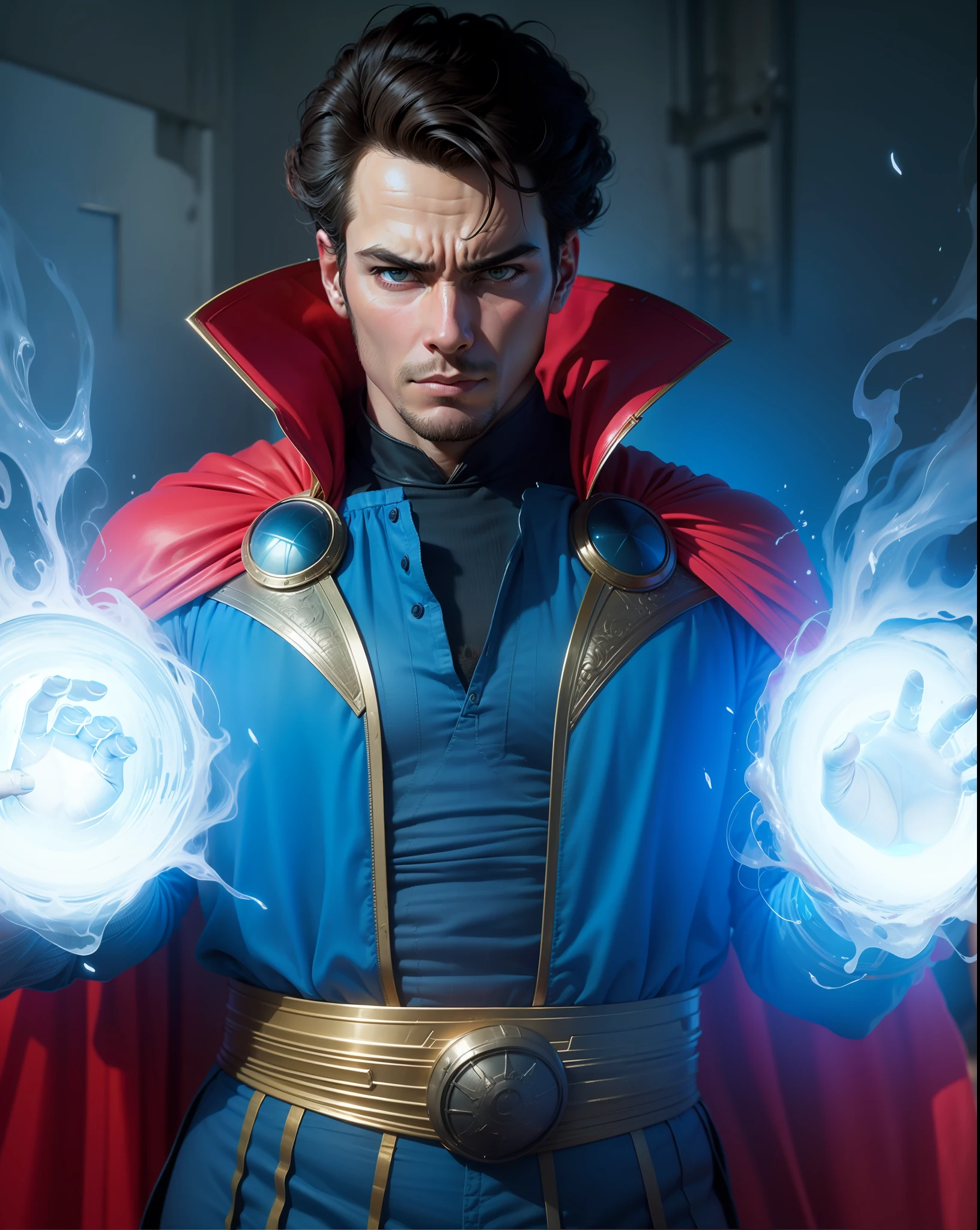 Doutor estranho marvel, foto hiperrealista, cinemactic, ((corpo inteiro))